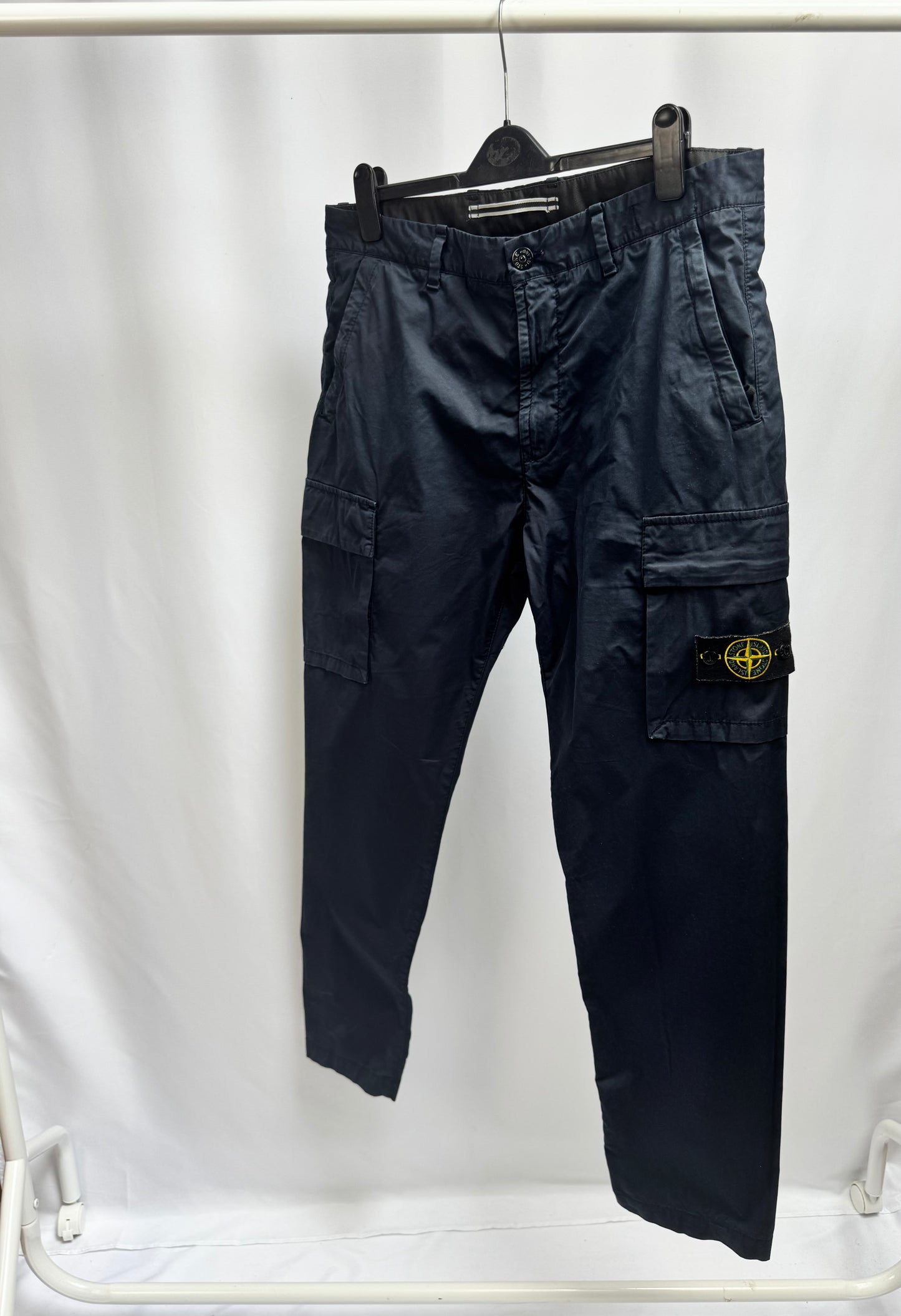 Stone Island Cargo Pocket Garbadine Trousers (Navy)