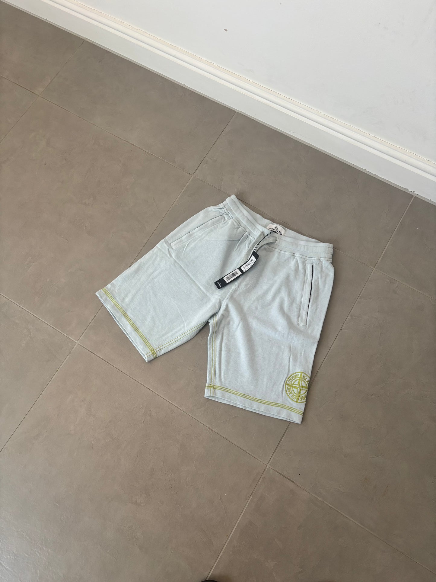 Stone Island Embroidered Bermuda Shorts (Light Blue)