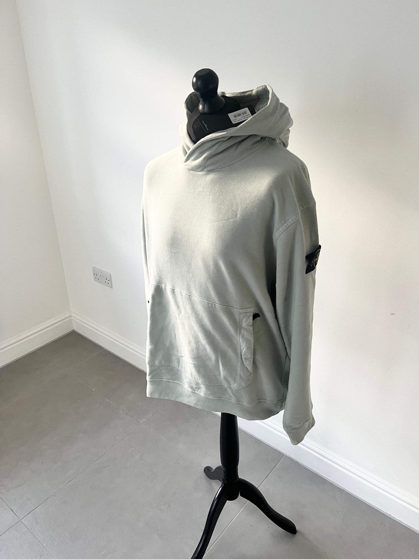Stone Island Kangaroo Pocket Hoodie (Pearl Grey)