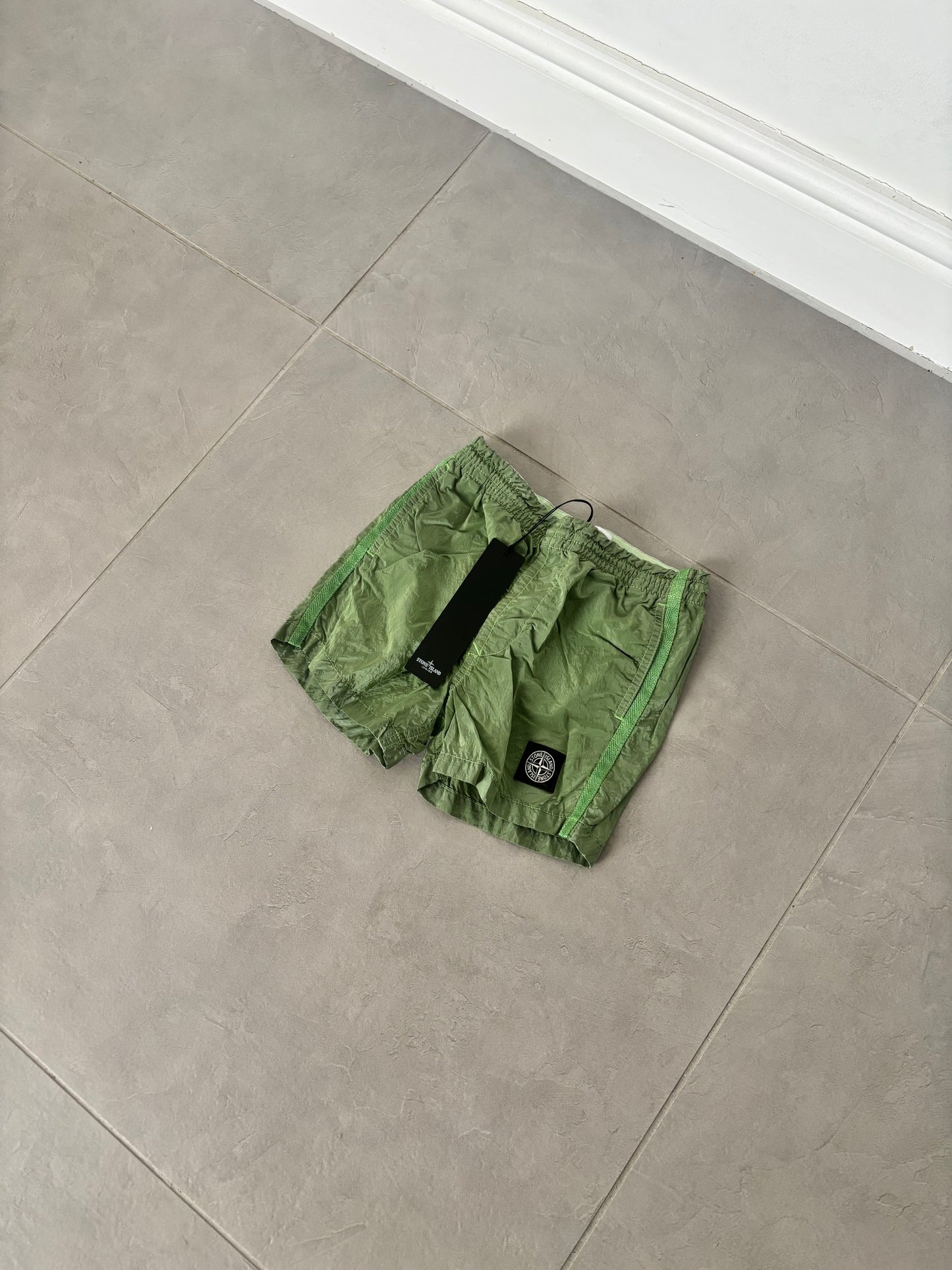 Stone Island Junior Nylon Metal Swimming Shorts (Lime Green)
