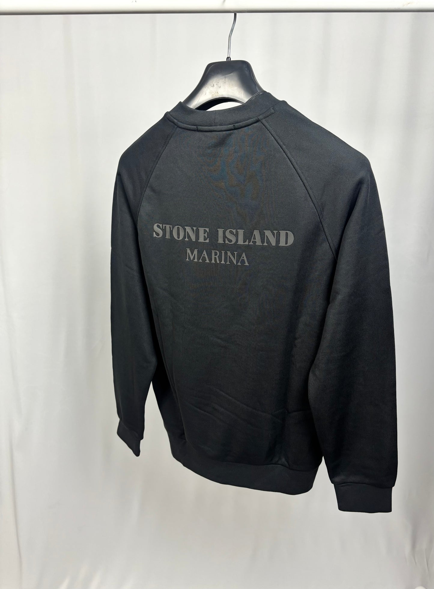 Stone Island Marina Spell-Out Sweatshirt (Black)