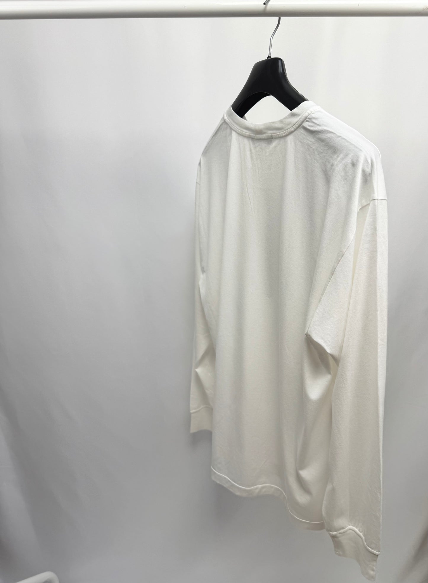 Stone Island Patch Logo Long Sleeve T-Shirt (White)