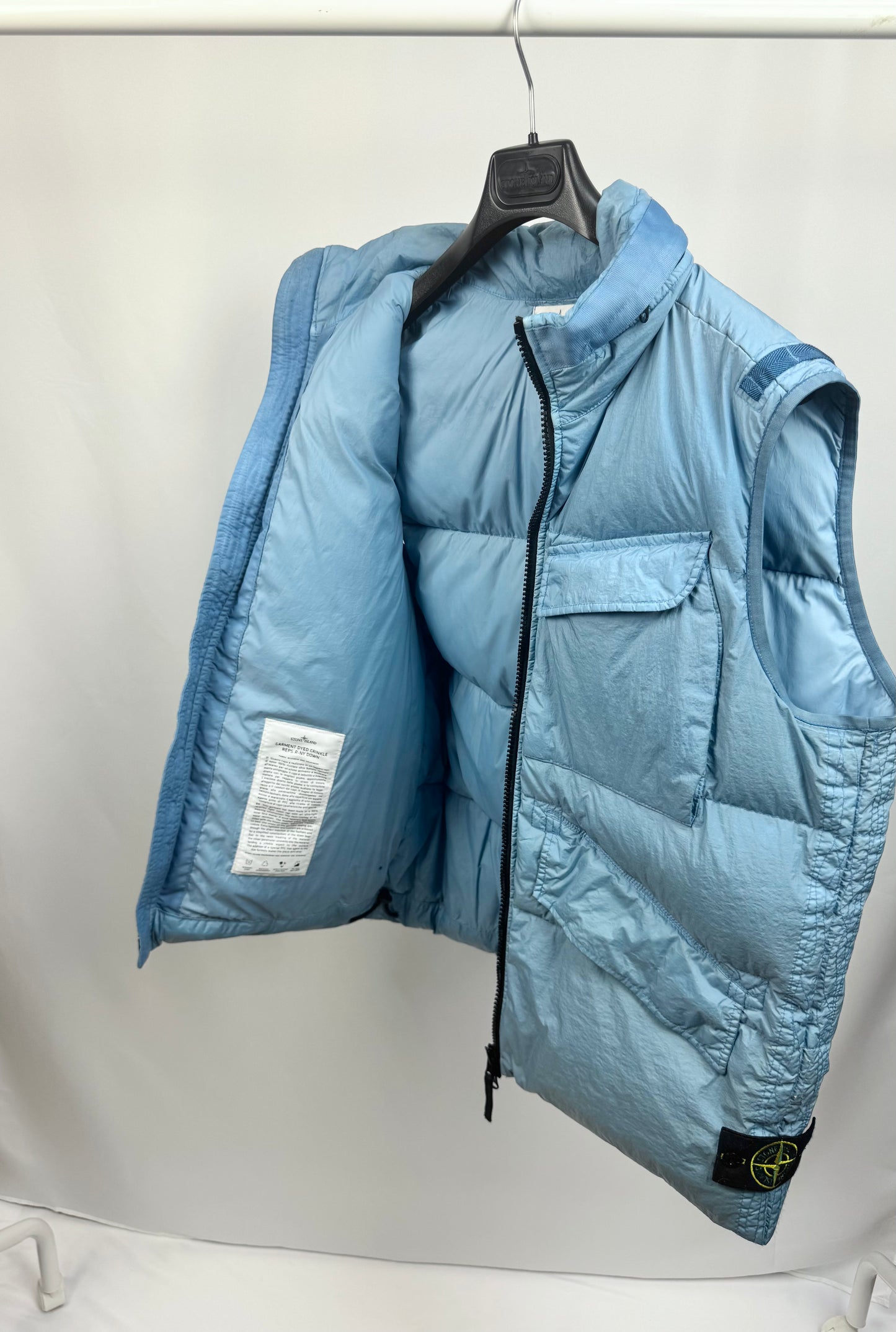 Stone Island Garment Dyed Crinkle Reps R-NY Down Gilet (Light Blue)