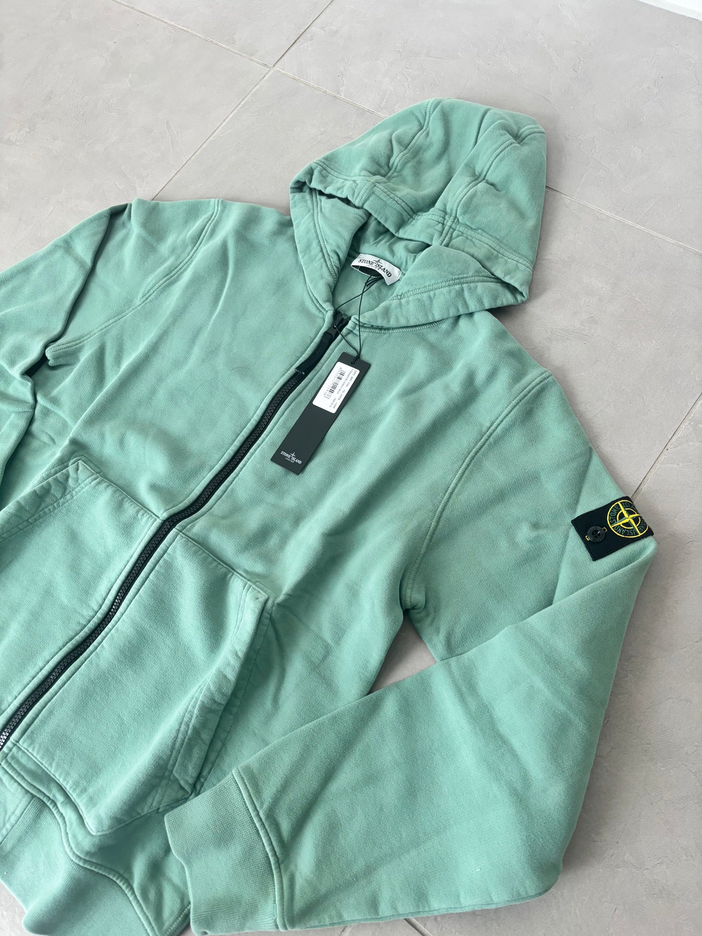 Stone Island Full Zip Hoodie (Sage)