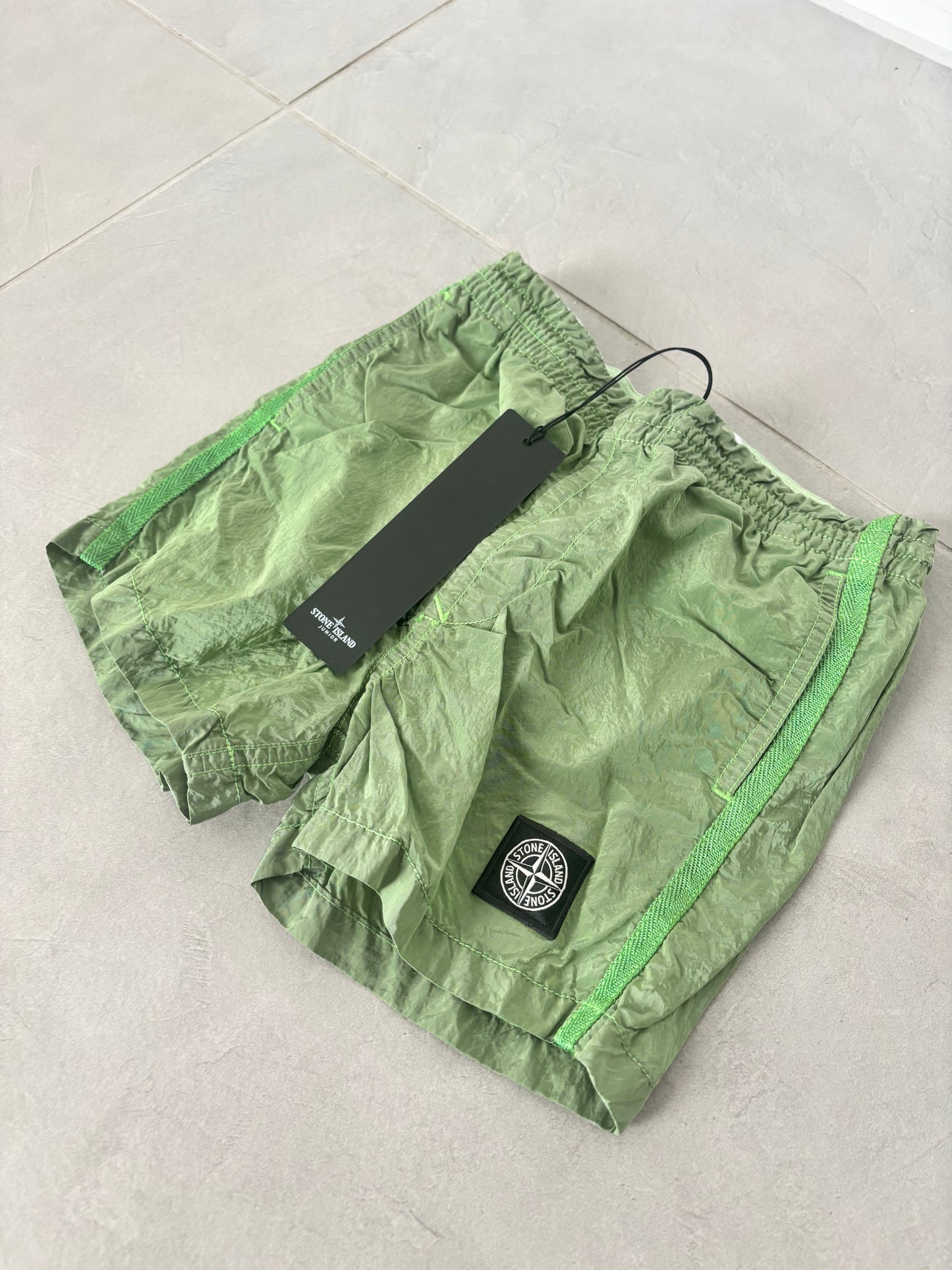 Stone Island Junior Nylon Metal Swimming Shorts (Lime Green)