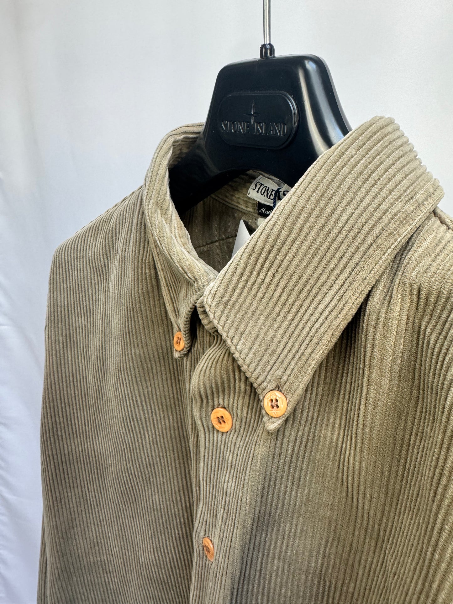 Stone Island Corduroy Button Up (Olive)