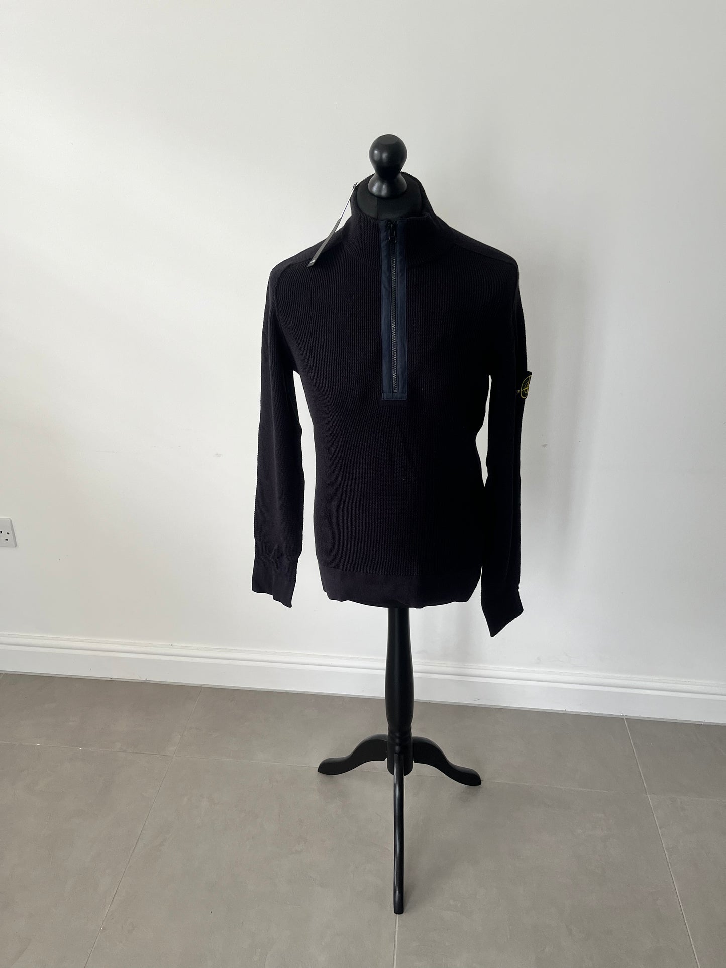 Stone Island Waffle Sweatshirt Half Zip (Navy)