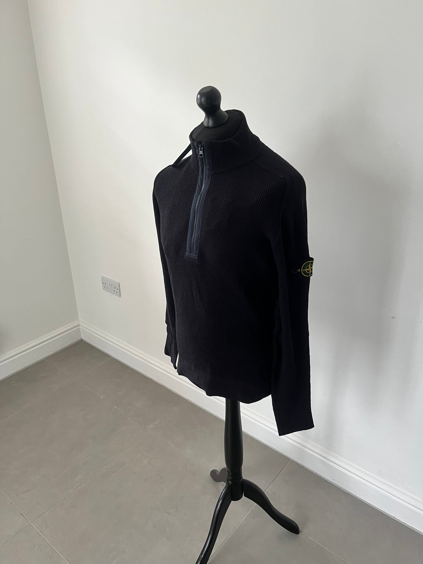 Stone Island Waffle Sweatshirt Half Zip (Navy)
