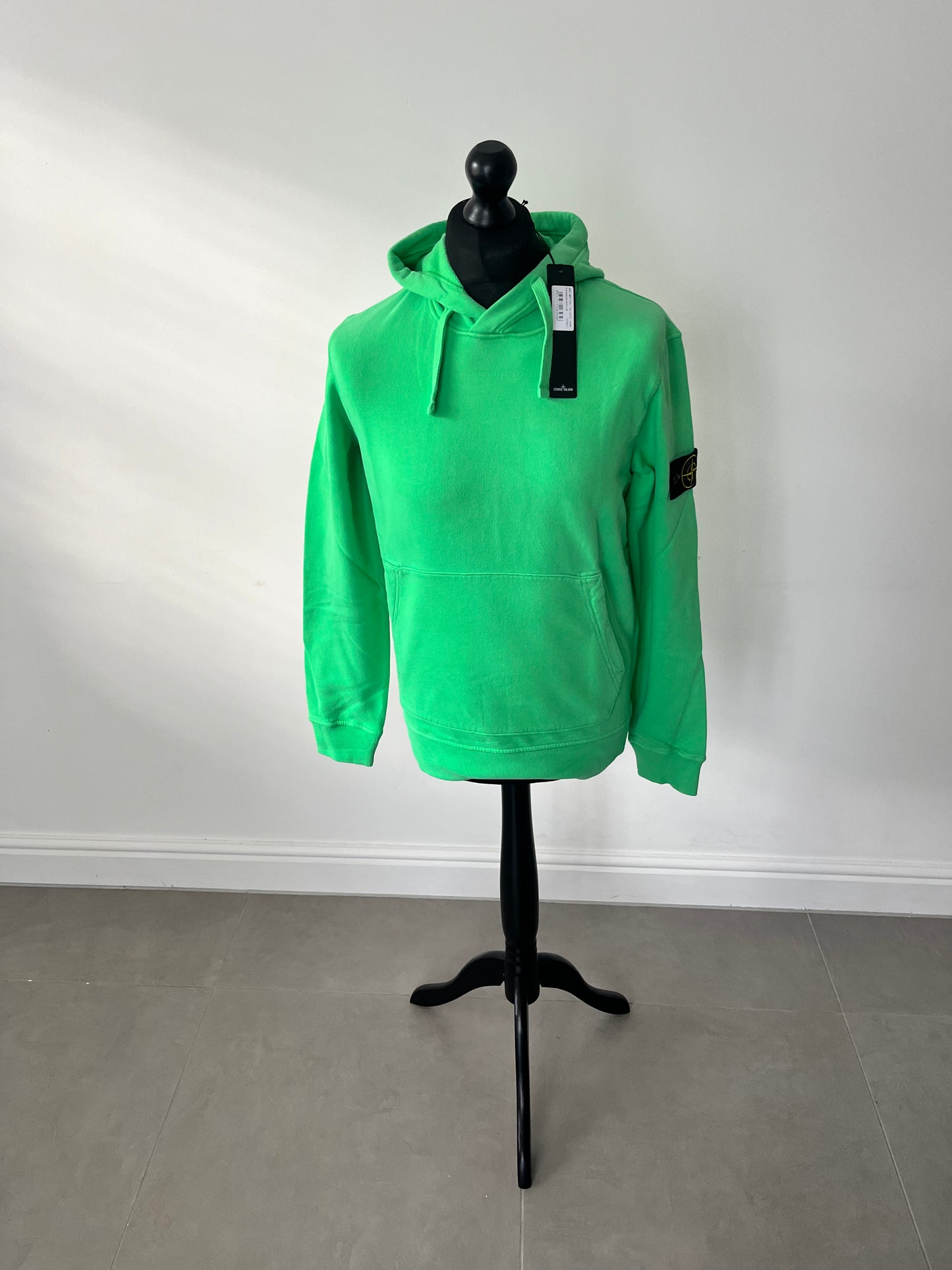 Stone Island Brushed Cotton Popover Hoodie (Light Green)