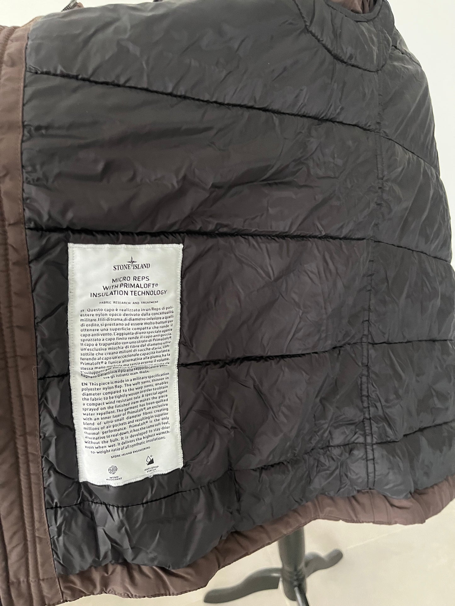 Stone Island Micro Reps With Primaloft Insulation Technology (Brown)