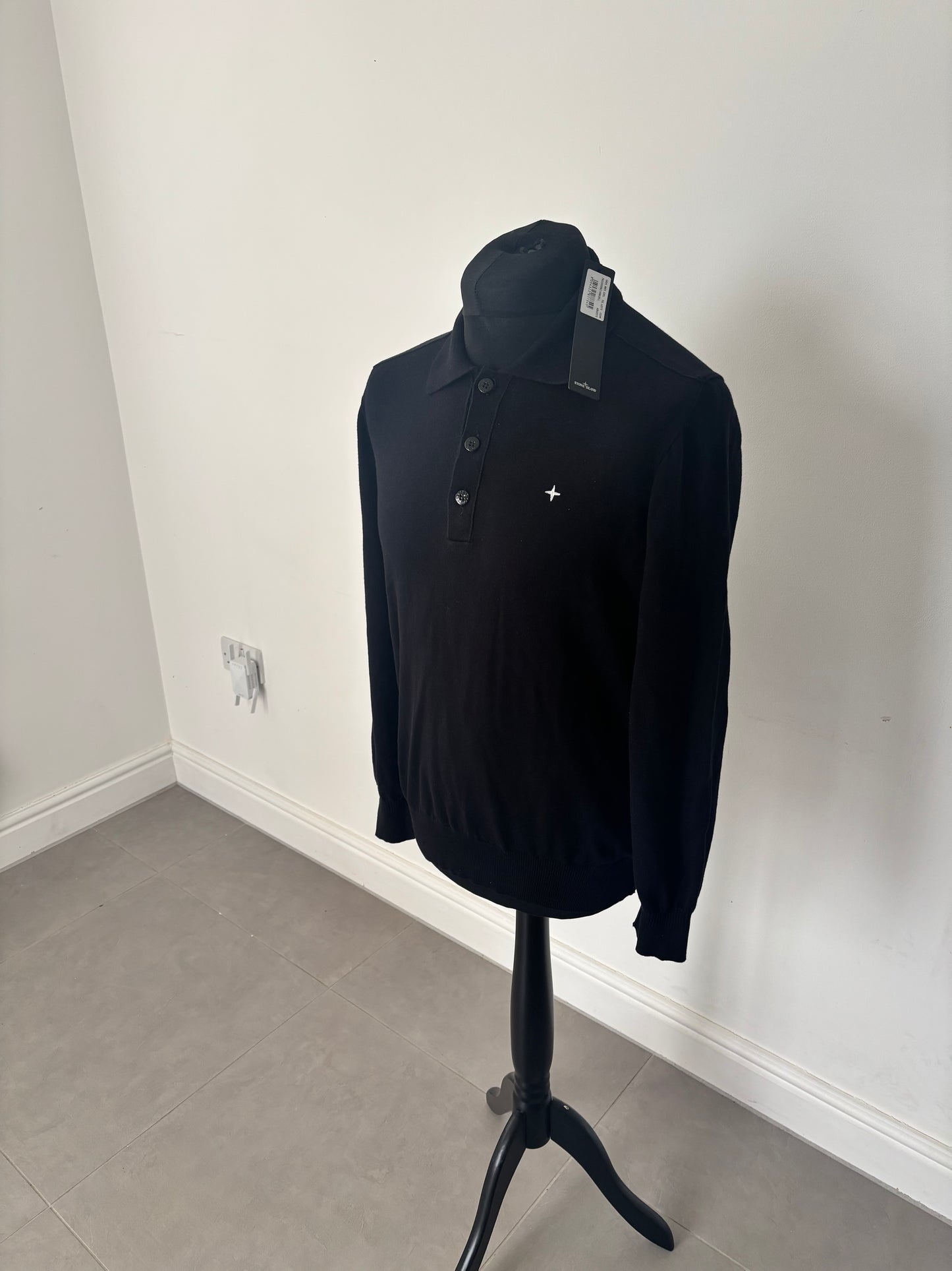 Stone Island Stellina Knitted Polo (Black)