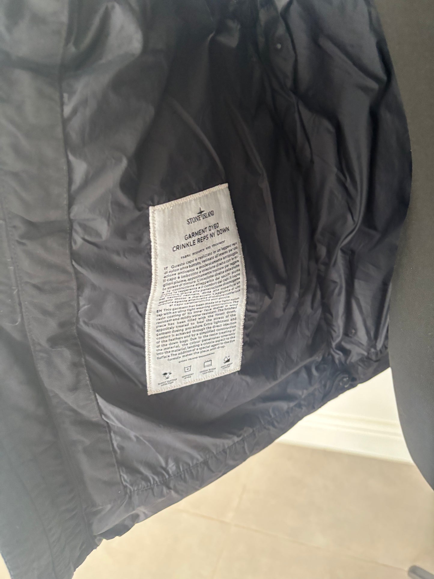 Stone Island Garment Dyed Crinkle Reps Ny Down (Black)