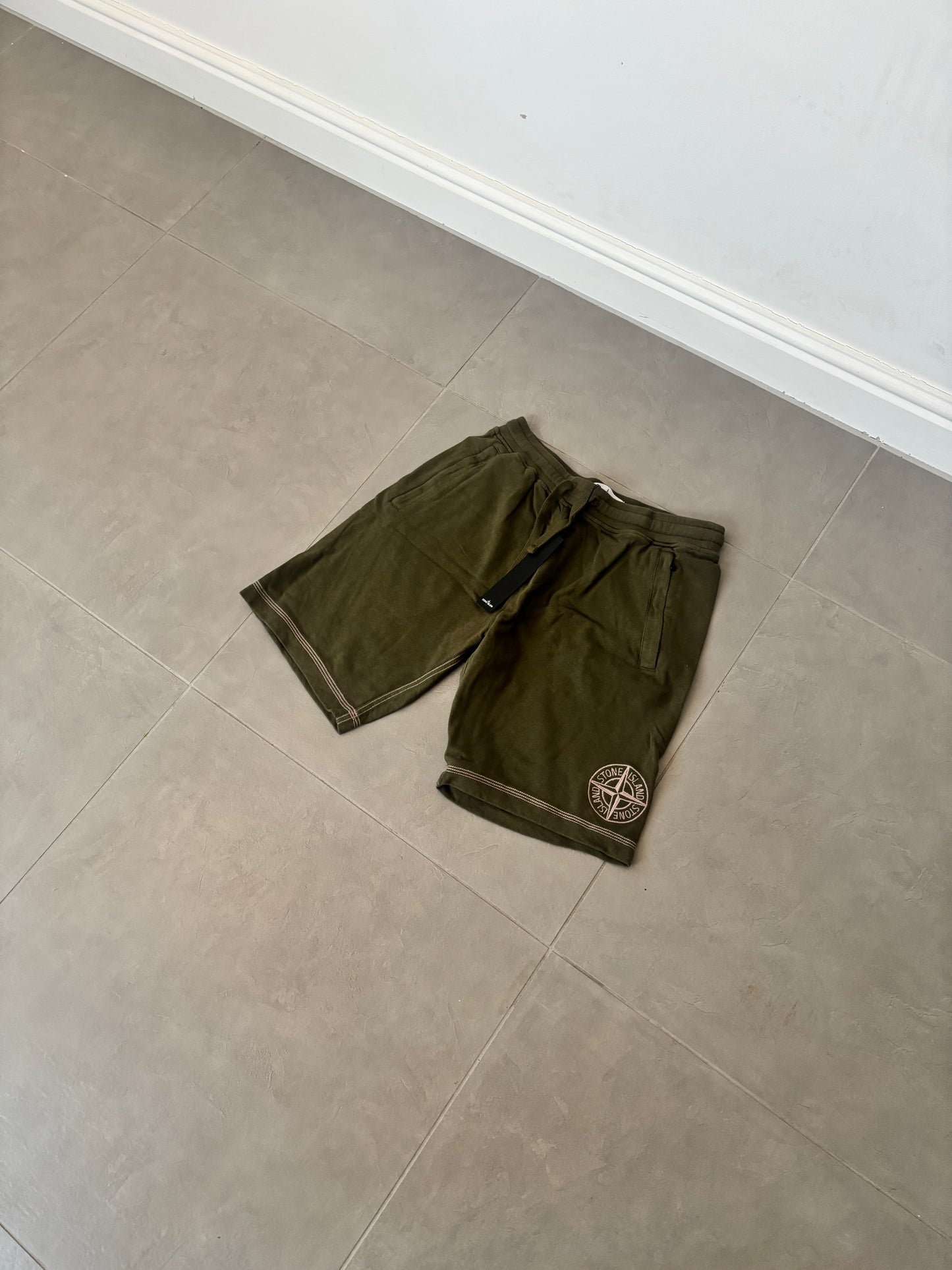 Stone Island Embroidered Bermuda Shorts (Olive)