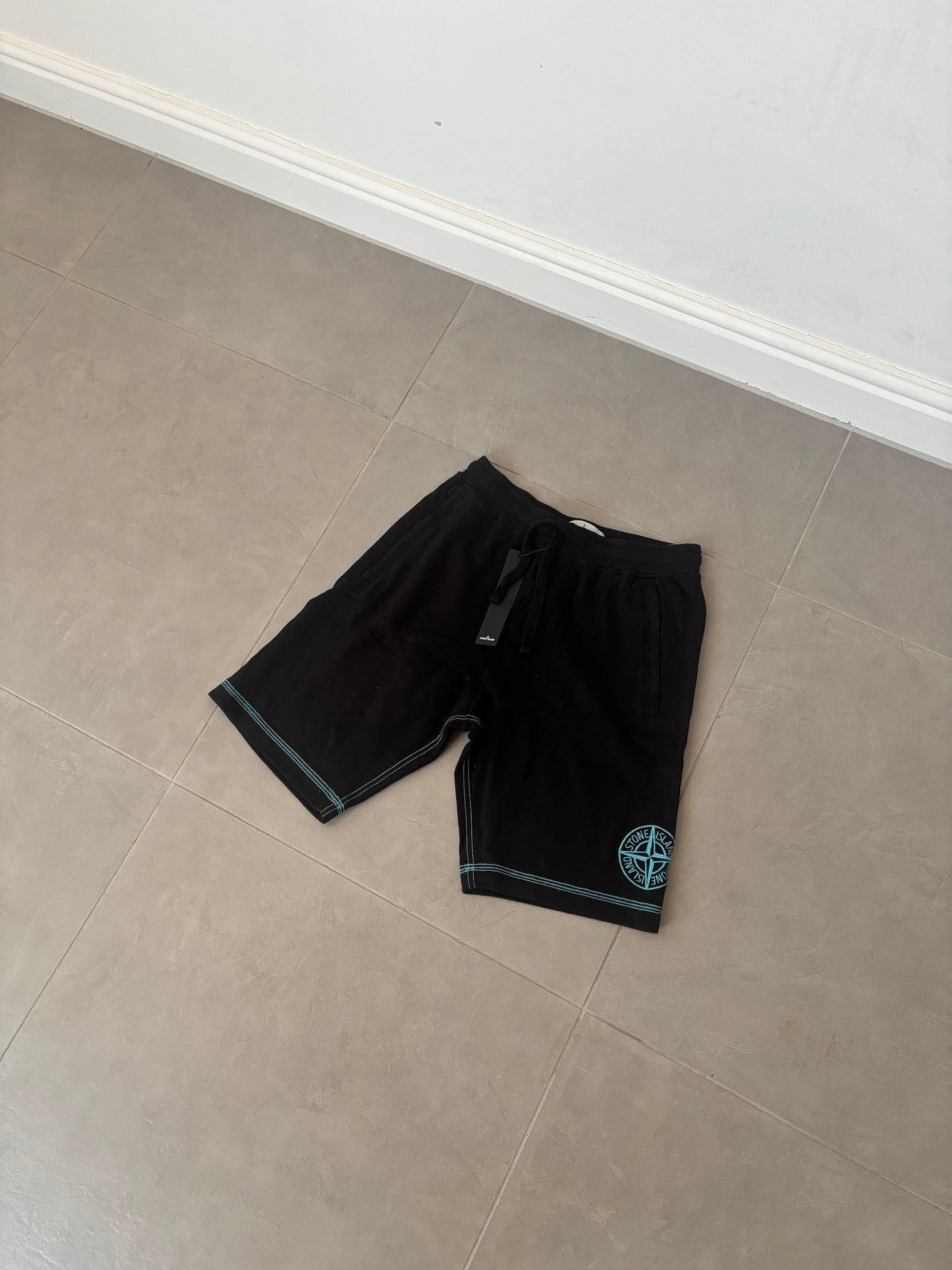 Stone Island Embroidered Bermuda Shorts (Black)
