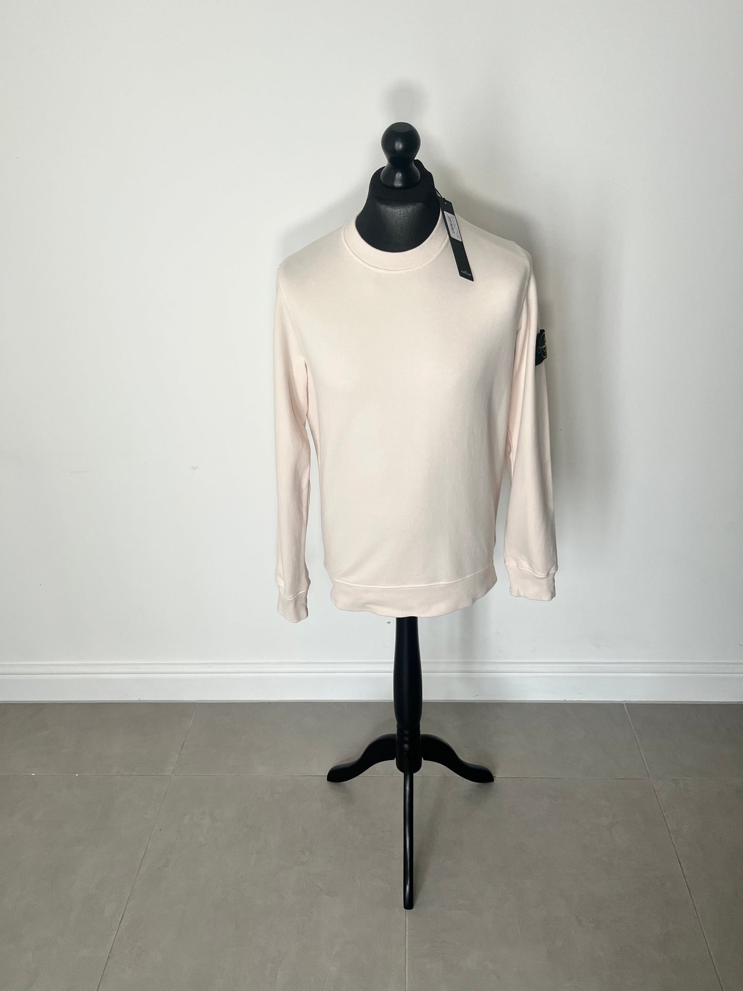Stone Island Brushed Cotton Crewneck Sweatshirt (Pink)