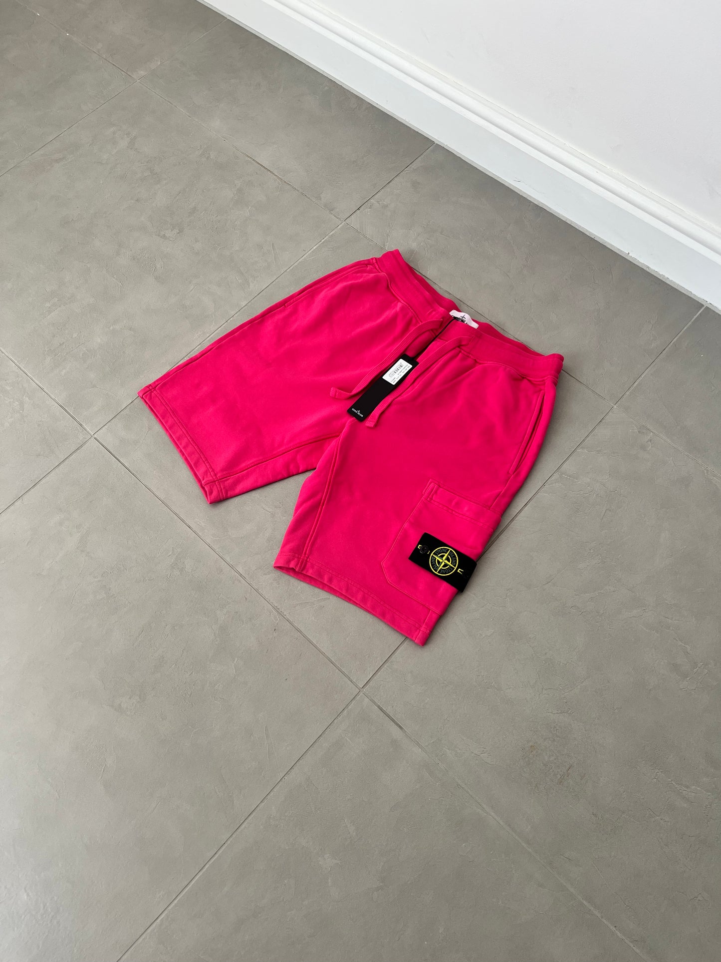 Stone Island Garment Dyed Sweat Shorts (Pink)