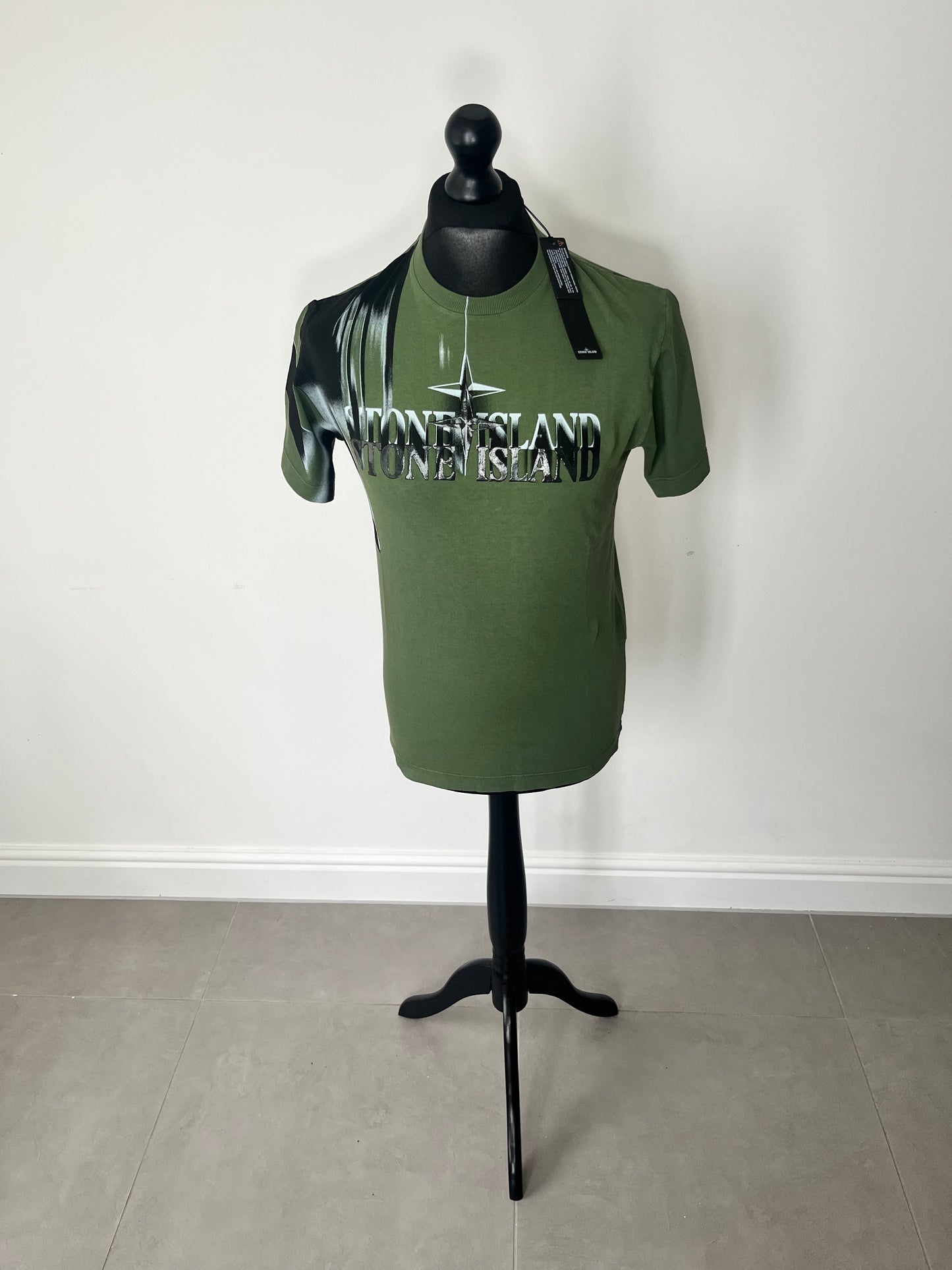 Stone Island Blurred Print T-Shirt (Olive)