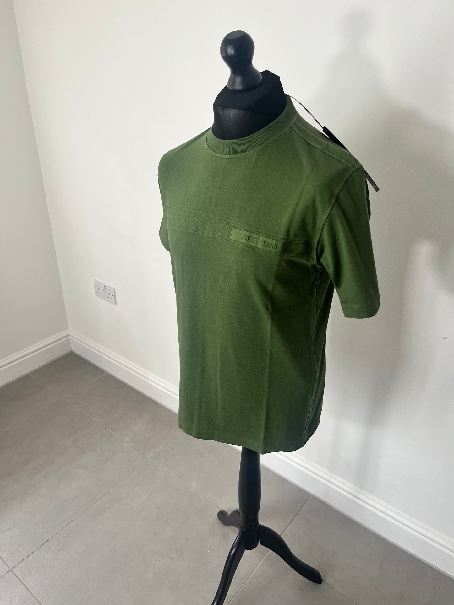 Stone Island Taped Logo T-Shirt (Olive)