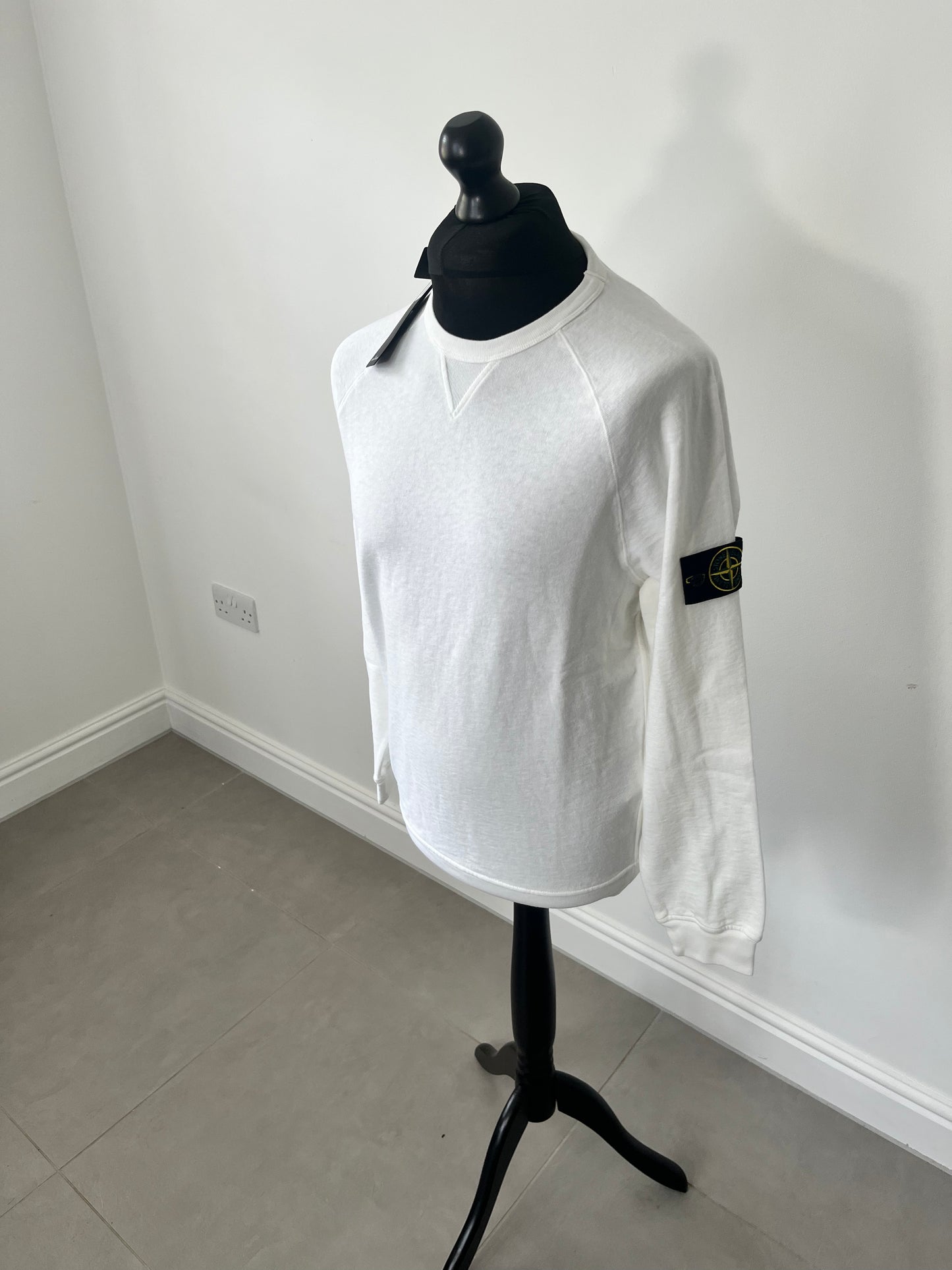 Stone Island Garment Dyed Old Effect Sweatshirt (White)