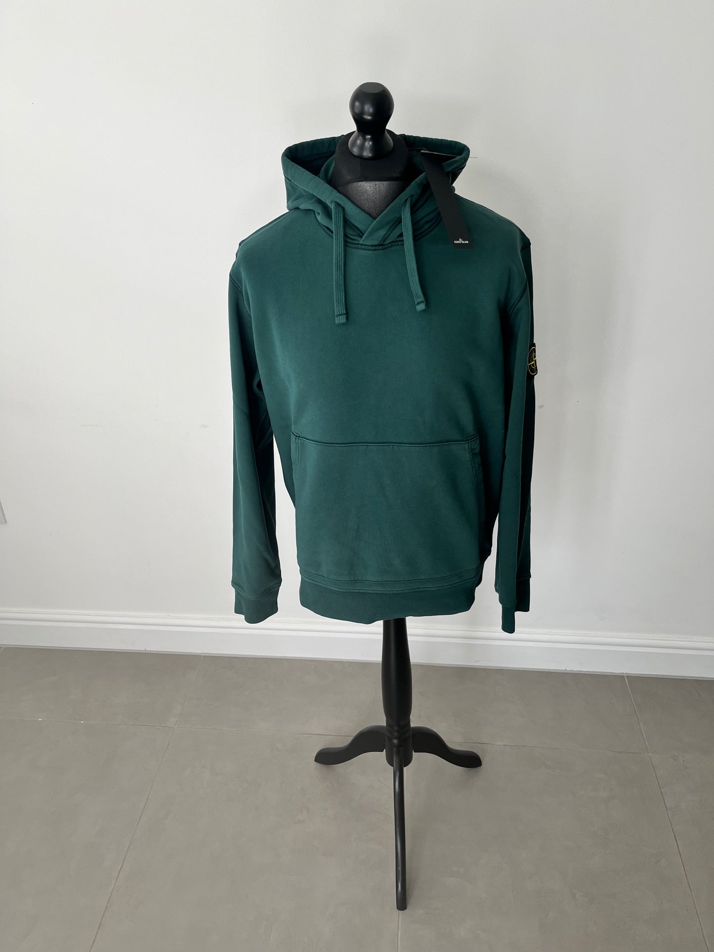 Stone Island Cotton Fleece Hooded Sweathshirt (Green)