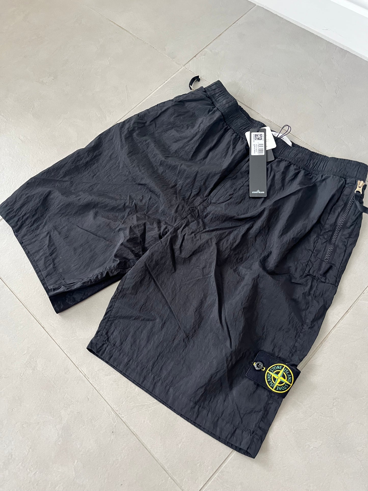 Stone Island Nylon Metal Econly Regenerated Nylon Shorts (Black)