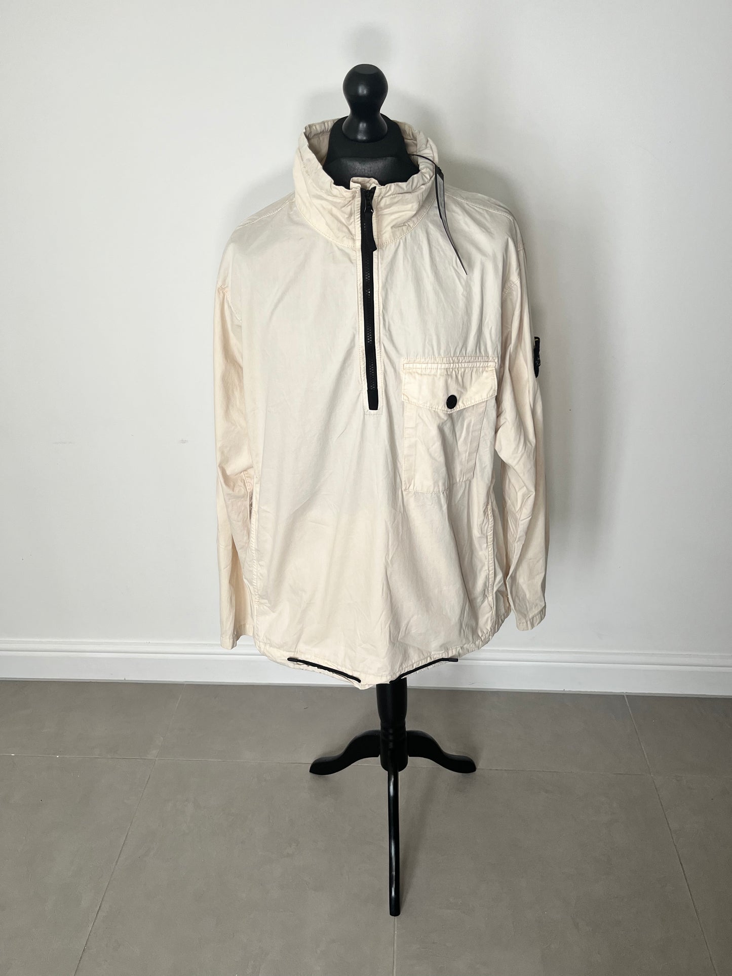 Stone Island Garment Dyed Half Zip Overshirt (Beige)