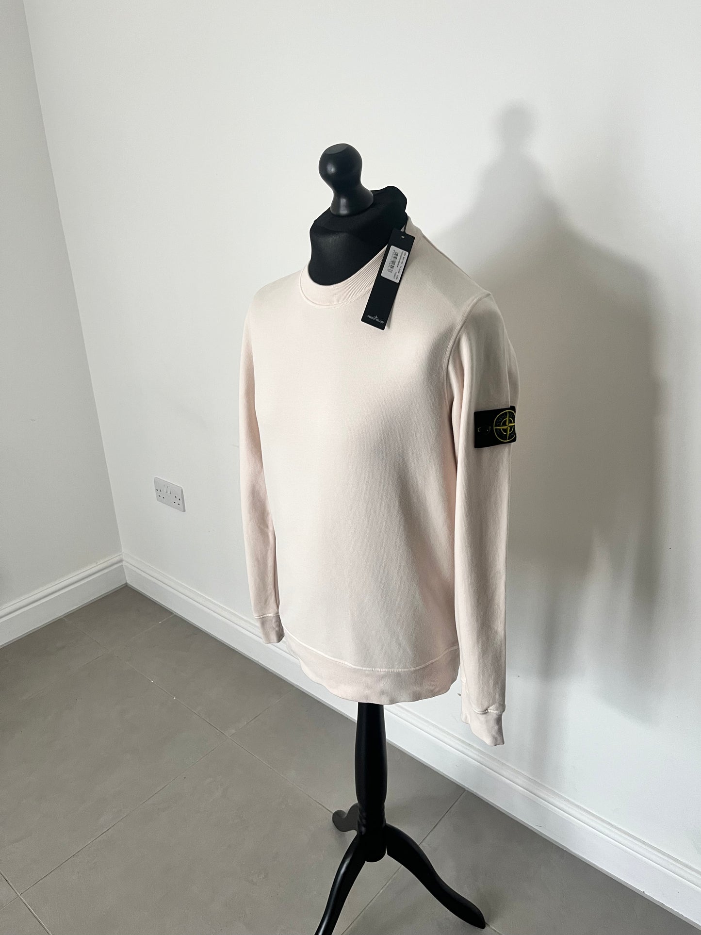 Stone Island Brushed Cotton Crewneck Sweatshirt (Pink)