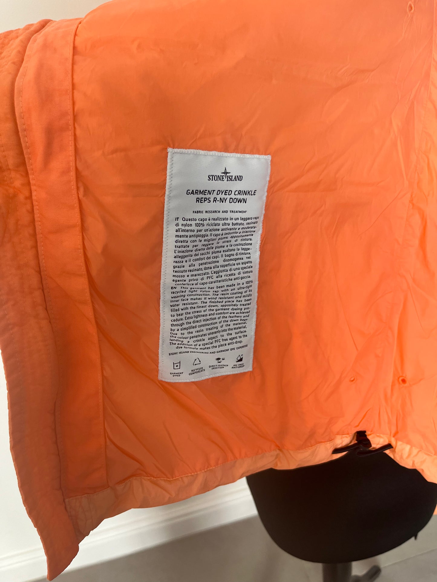 Stone Island Garment Dyed Crinkle Reps R-NY Down (Peach)