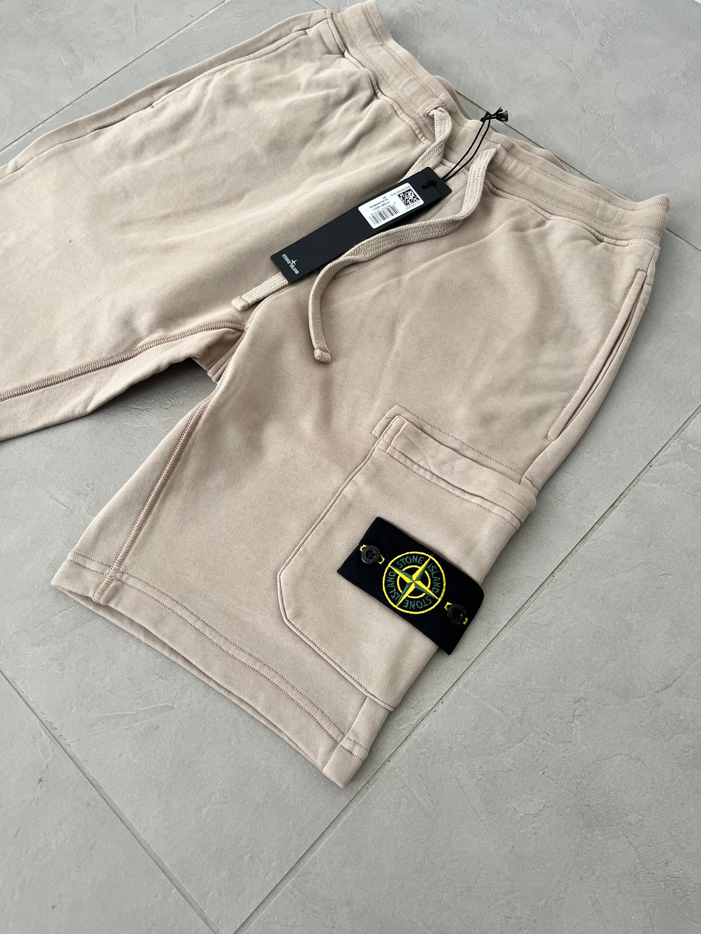 Stone Island Cargo Bermuda Shorts In Cotton Fleece (Dove Grey)