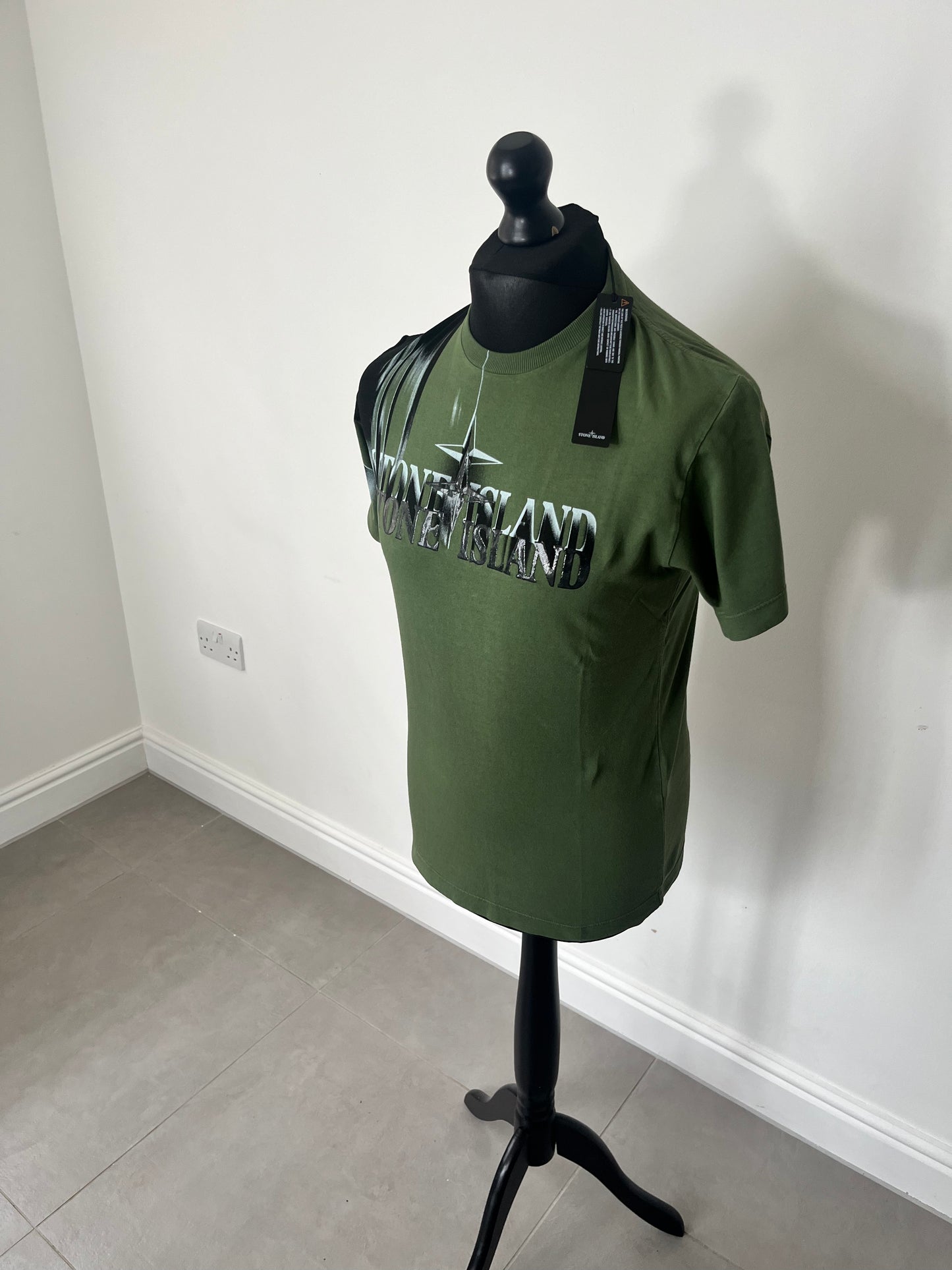 Stone Island Blurred Print T-Shirt (Olive)
