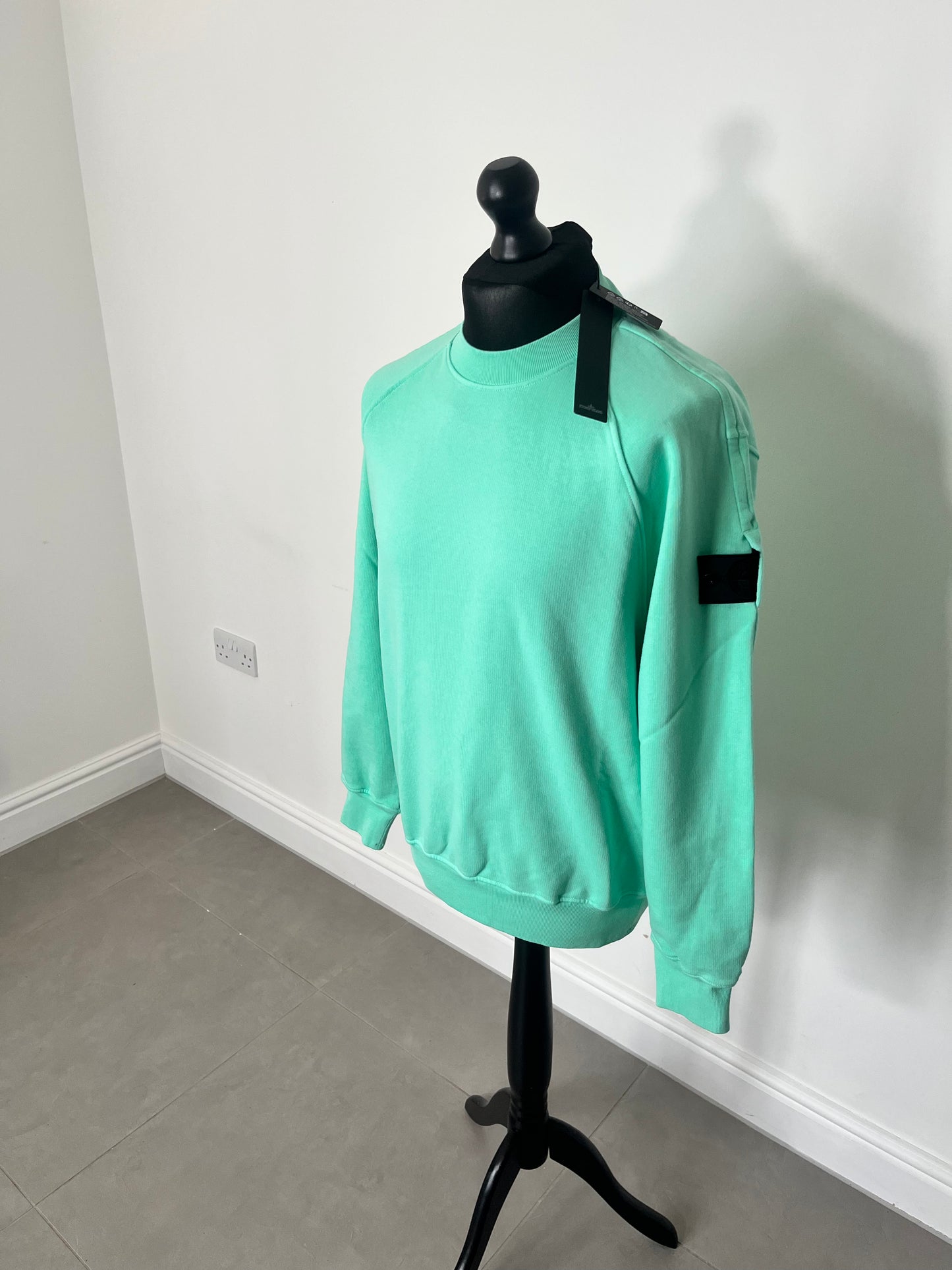 Stone Island Shadow Project Sweatshirt + Embroidery Cotton Fleece (Light Green)