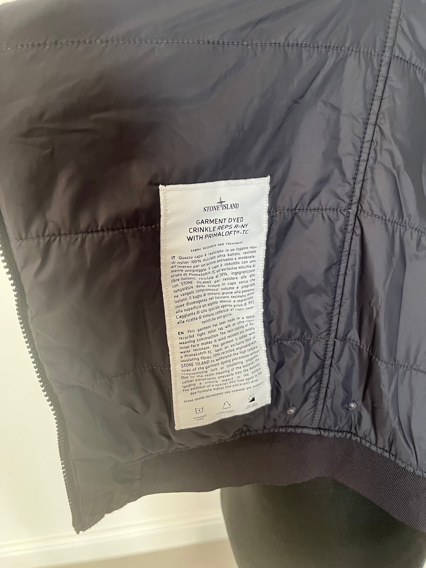 Stone Island Garment Dyed Crinkle Reps R-NY With Primaloft - TC (Charcoal)