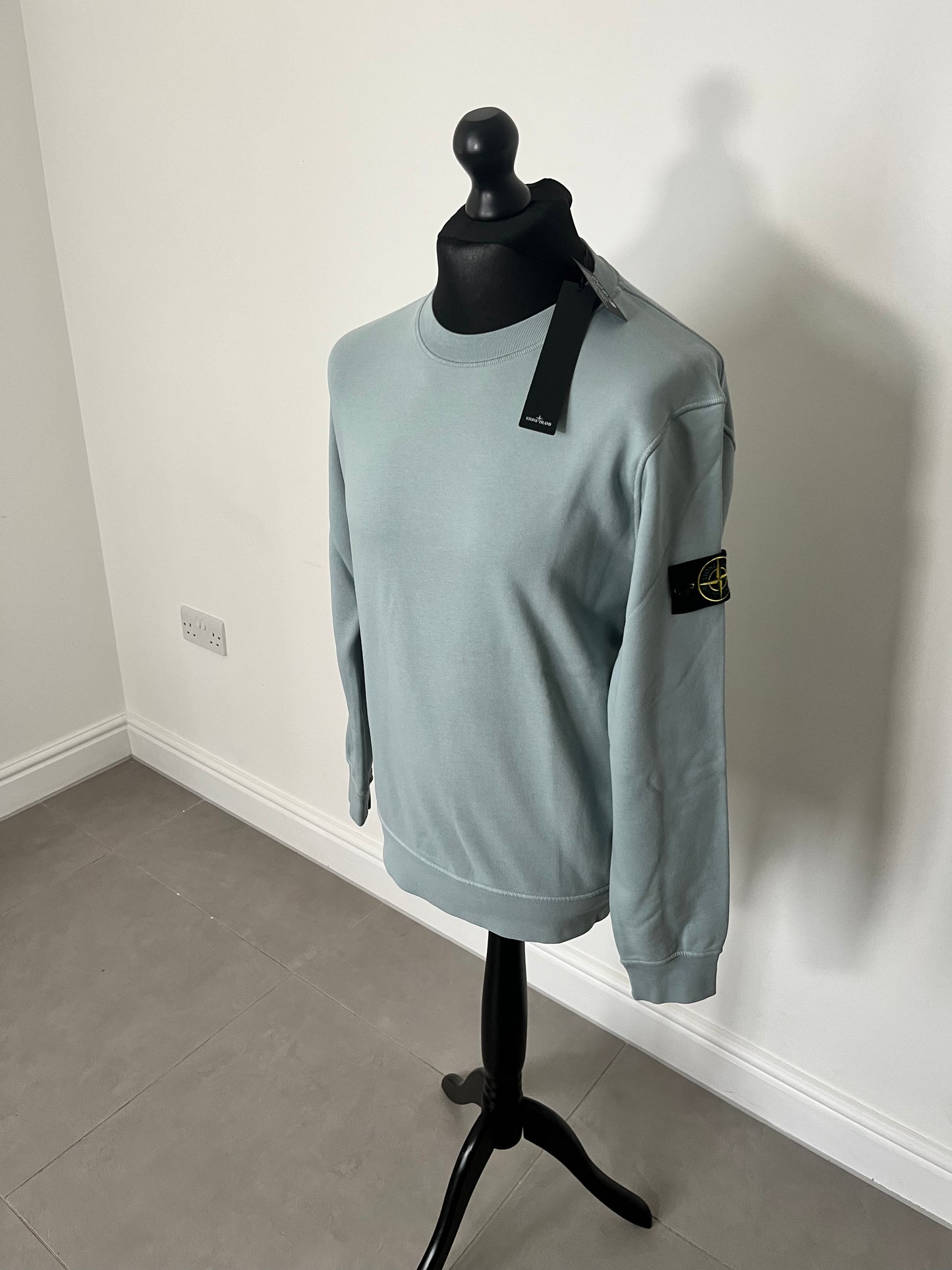 Stone Island Cotton Fleece Sweatshirt (Sky Blue)