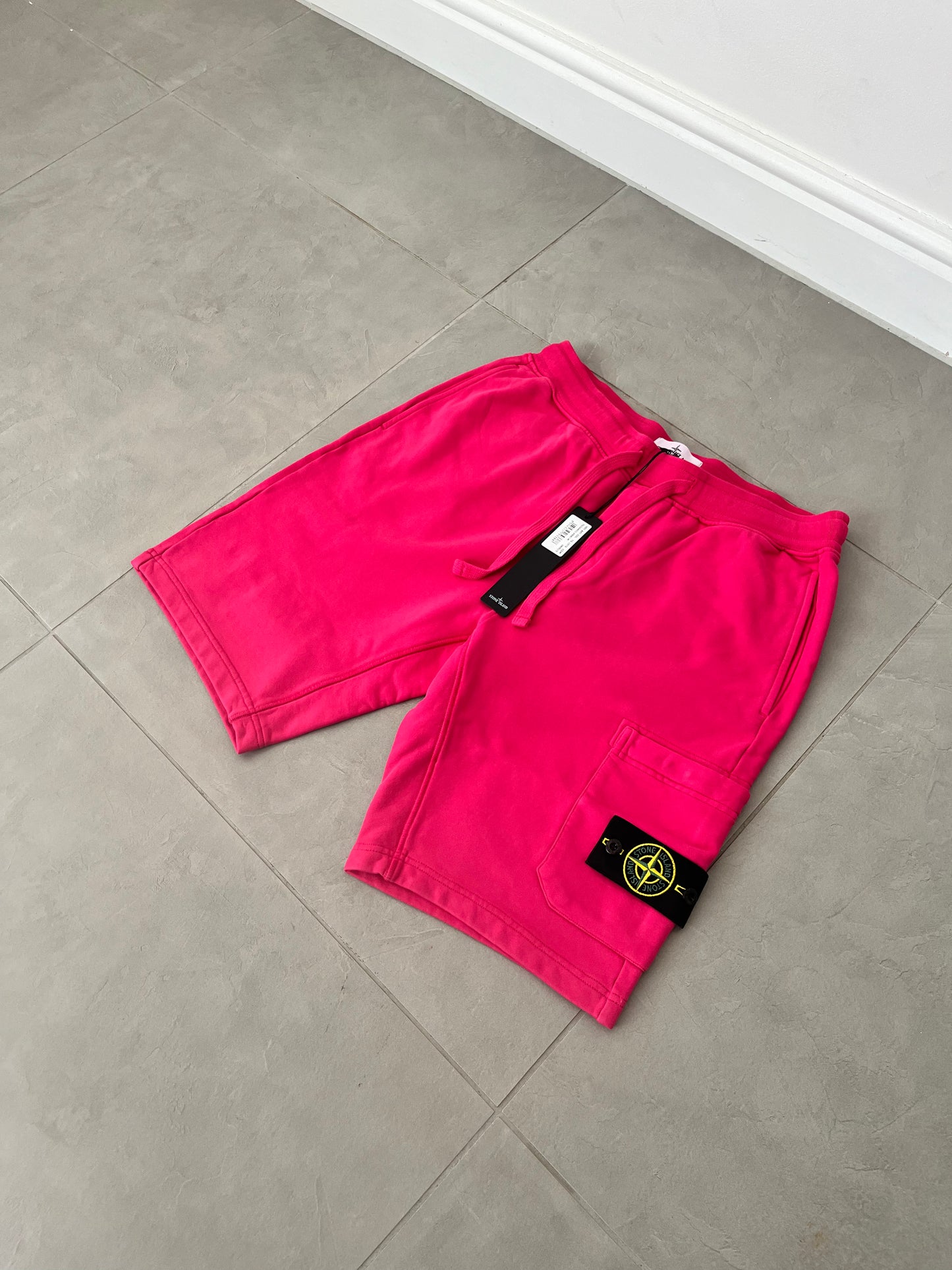 Stone Island Garment Dyed Sweat Shorts (Pink)