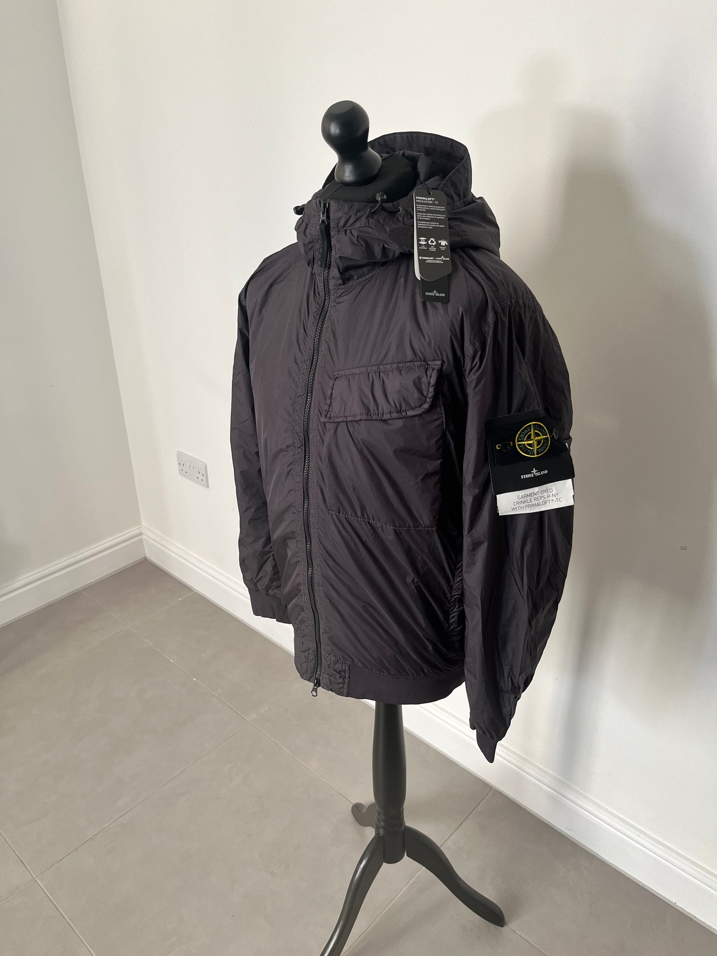 Stone Island Garment Dyed Crinkle Reps R-NY With Primaloft - TC (Charcoal)
