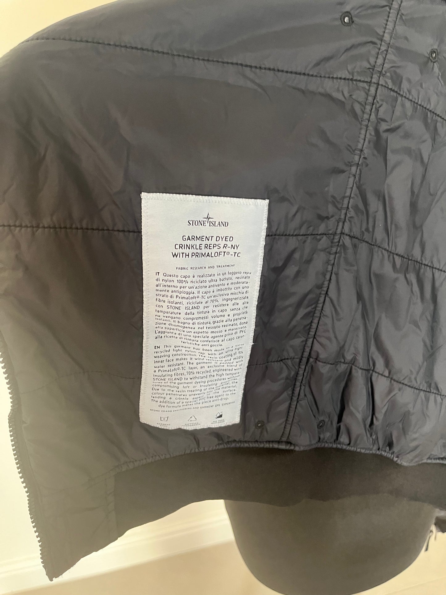 Stone Island Garment Dyed Crinkle Reps R-NY With Primaloft - TC (Black)