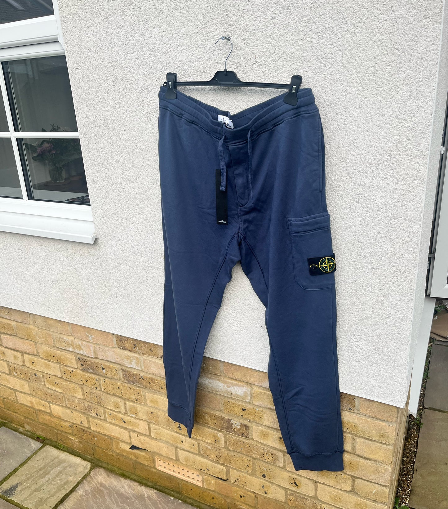 Stone Island Brushed Cotton Fleeced Bottoms (Avio Blue)