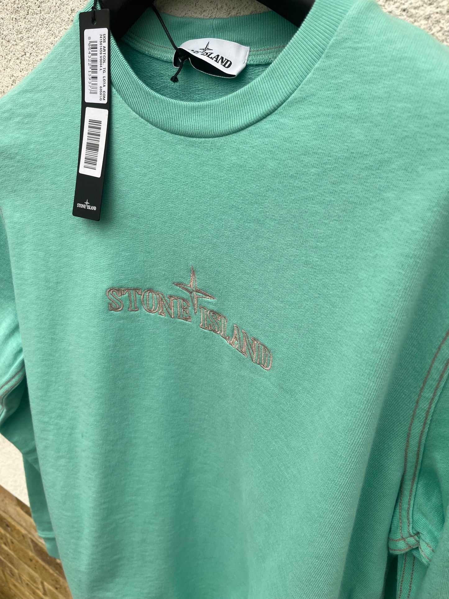 Stone Island Embroidered Logo Sweatshirt (Mint Green)