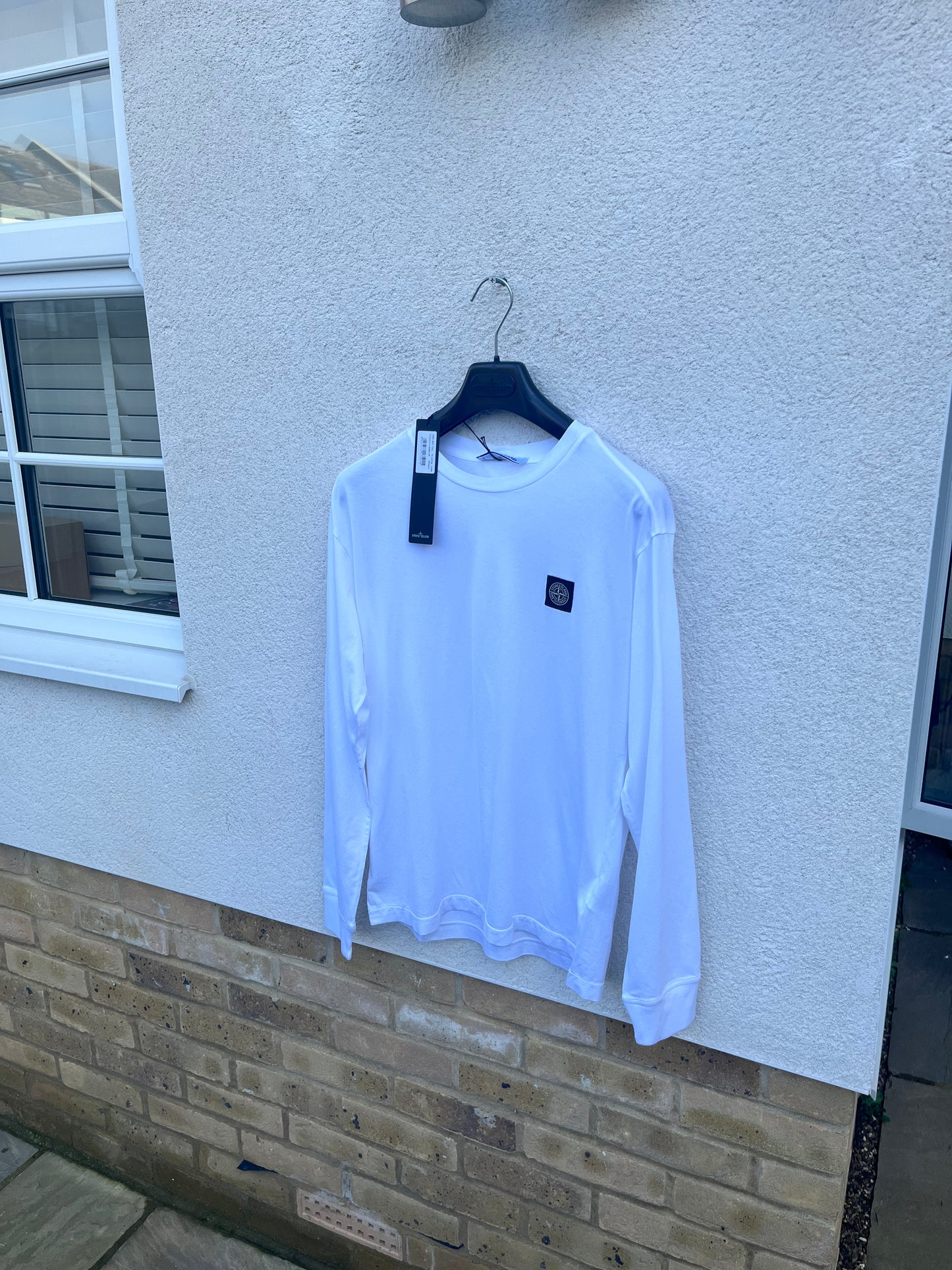 Stone Island Long Sleeve Patch T-Shirt (White)