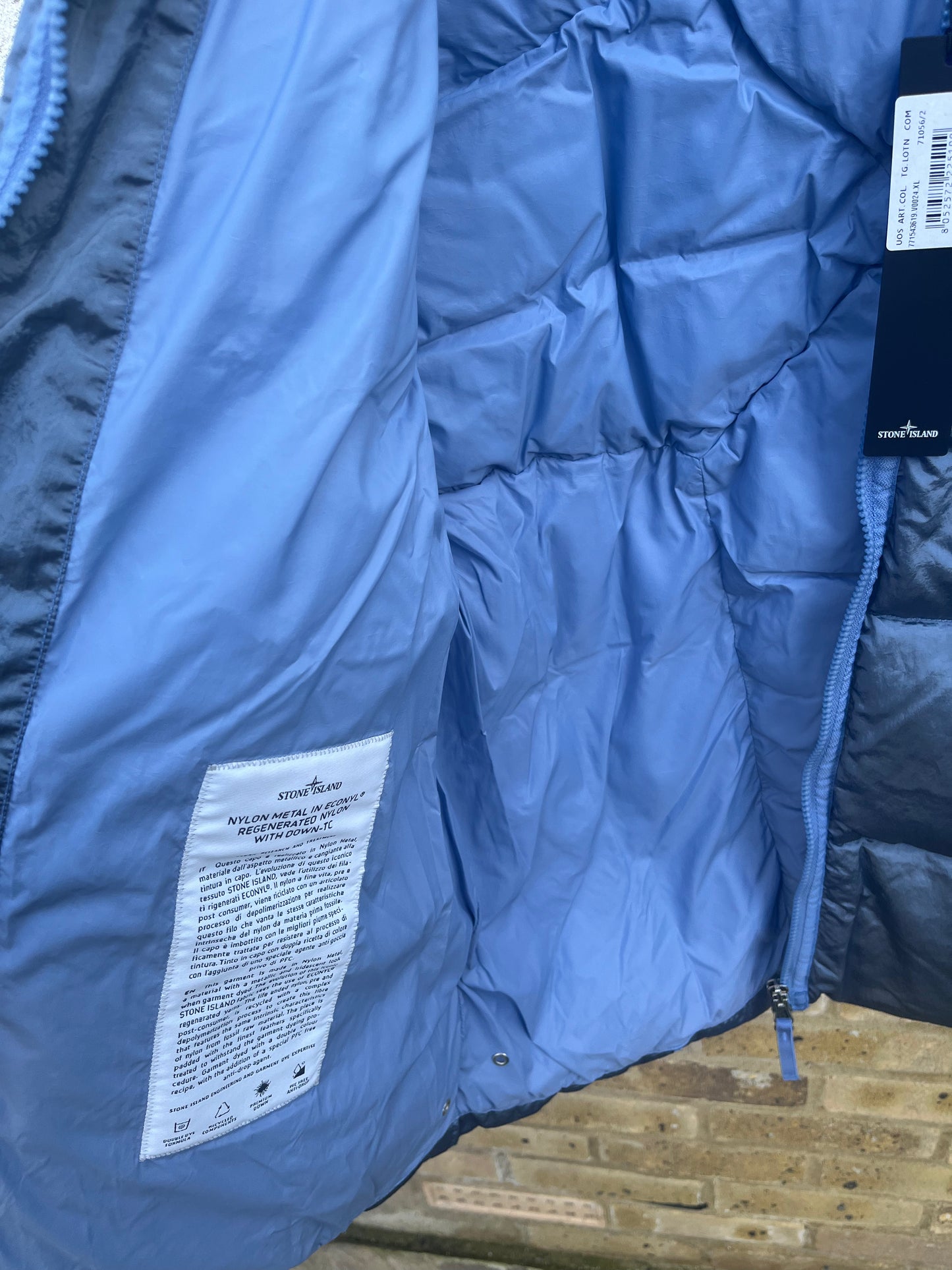 Stone Island Nylon Metal In Econyl Regenerated Nylon With Down-Tc (Avio Blue)