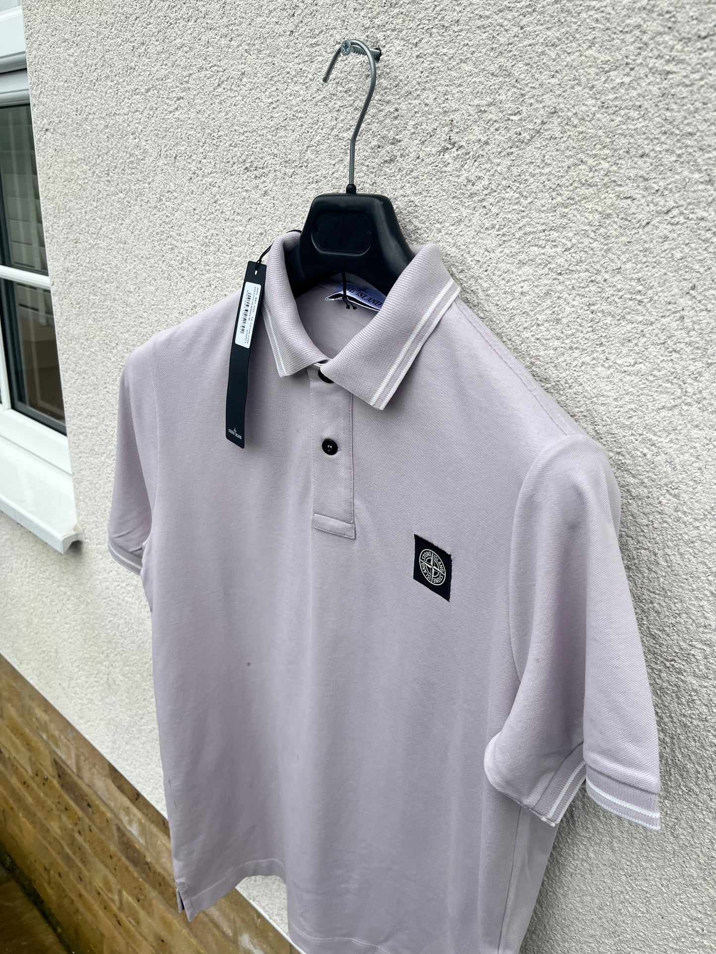 Stone Island Polo Shirt Slim Fit (Rose Quartz/White)