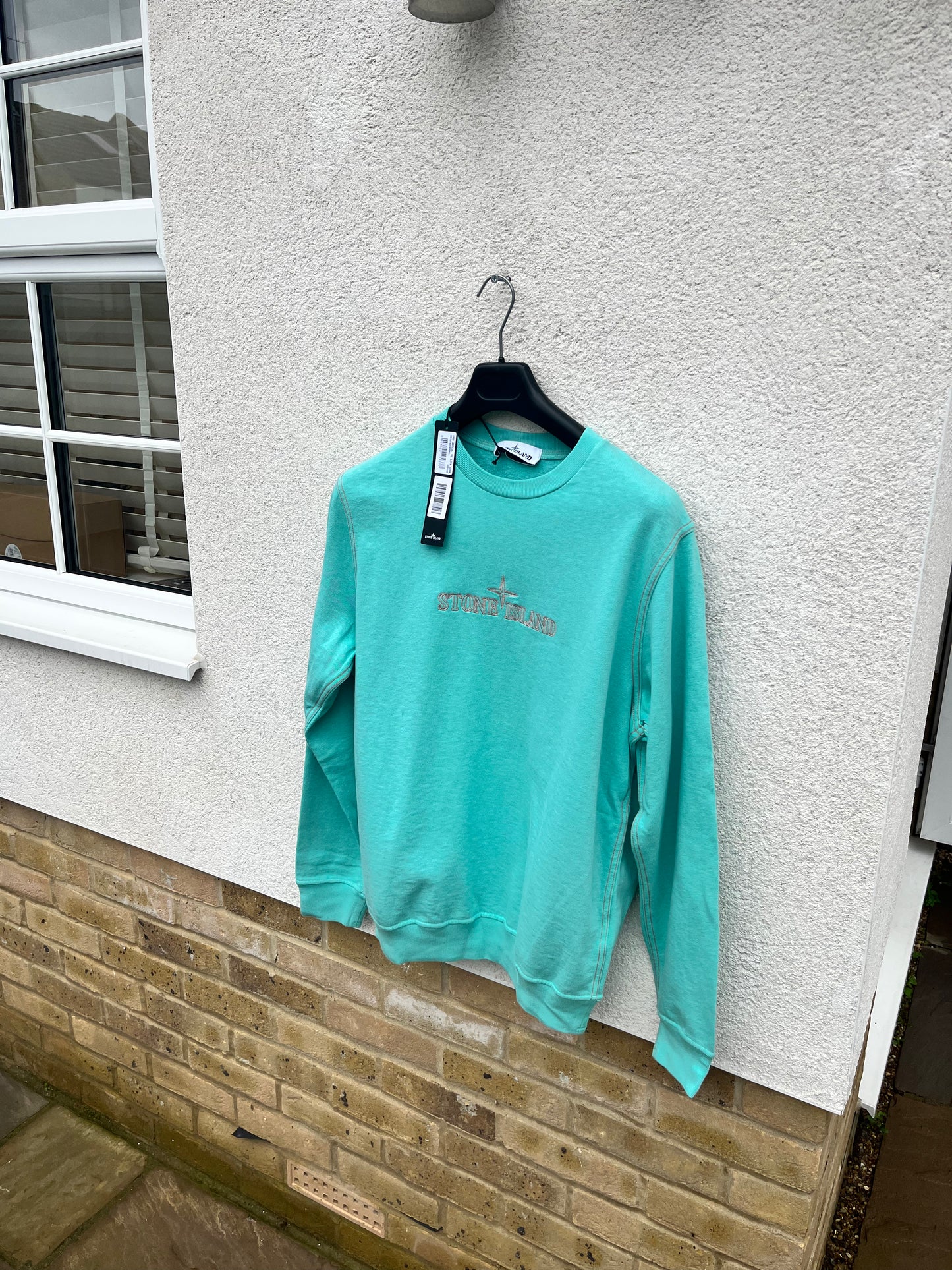 Stone Island Embroidered Logo Sweatshirt (Mint Green)