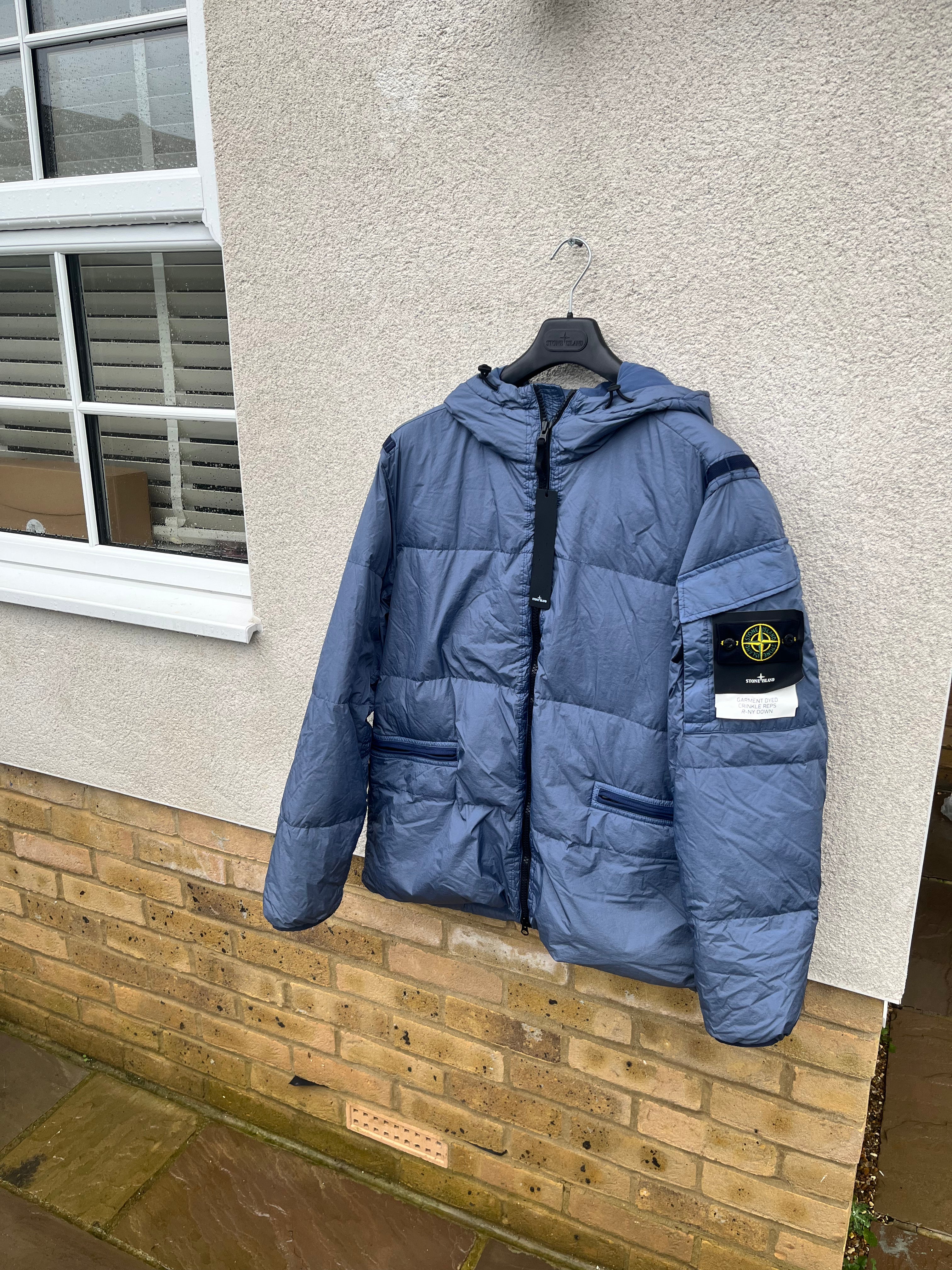 Stone Island Garment Dyed Crinkle Reps R NY Down Avio Blue