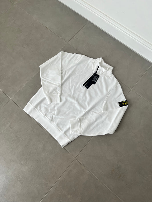 Stone Island Half Zip Sweatshirt (White)