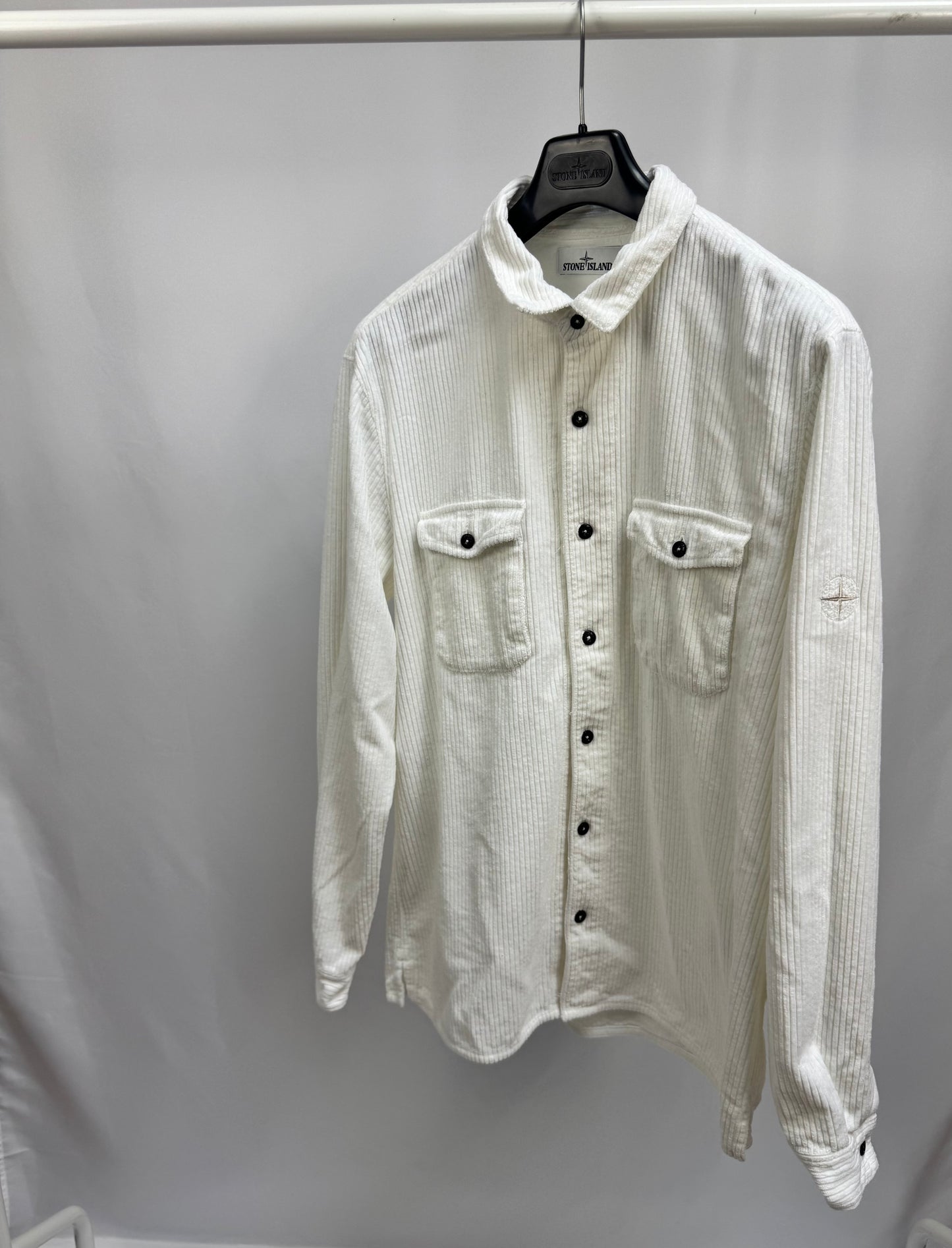 Stone Island Corduroy Pocket Overshirt (White)