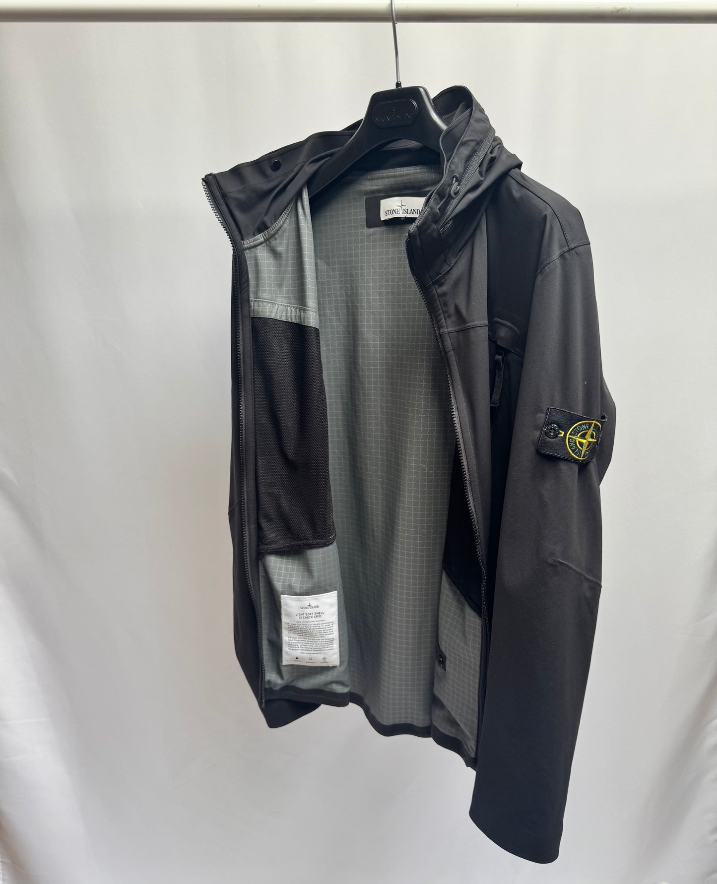 Stone Island Light Soft Shell Check Grid (Black)