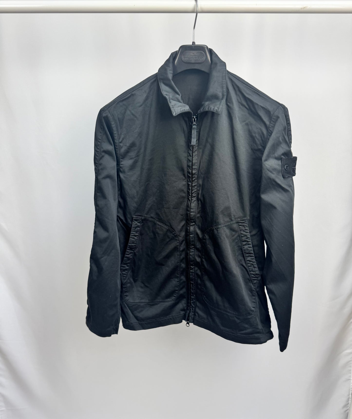 Stone Island Ghost Stretch Cotton Overshirt (Black)