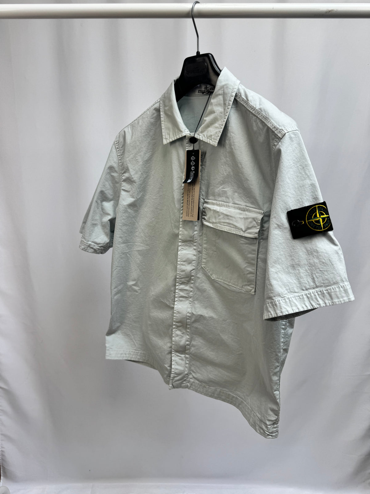 Stone Island Short Sleeve Shirt (Light Blue)