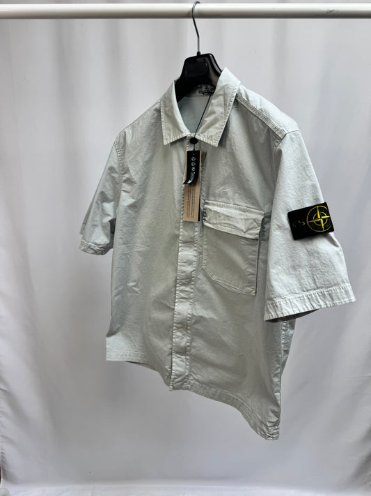 Stone Island Short Sleeve Shirt (Light Blue)