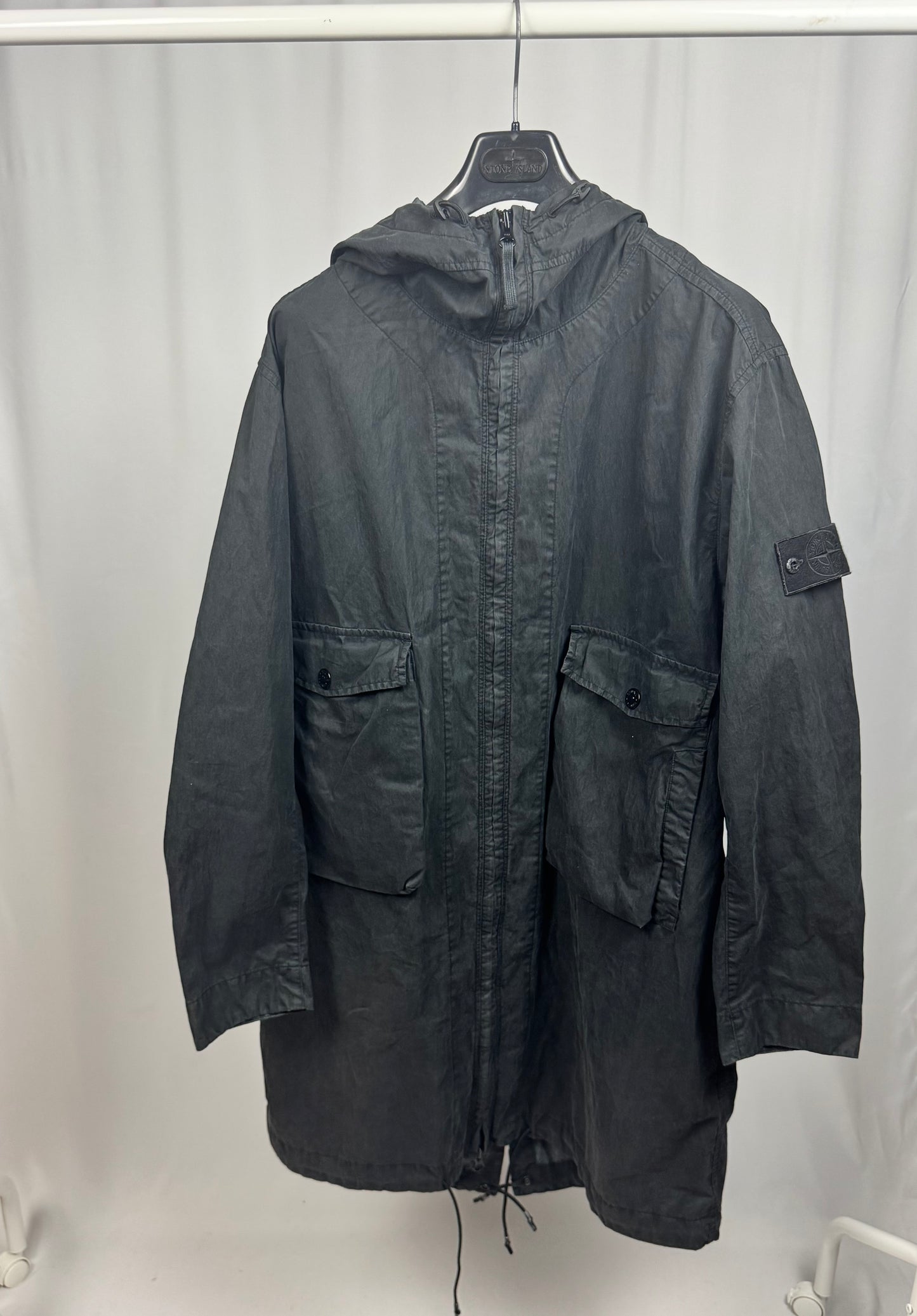Stone Island 50 Fili Resinata Ghost Parka (Black)